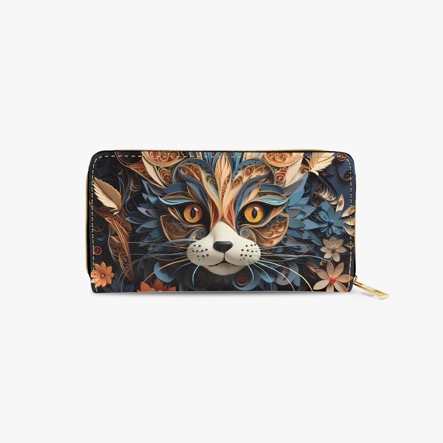 Long Type Zipper Purse - Cat