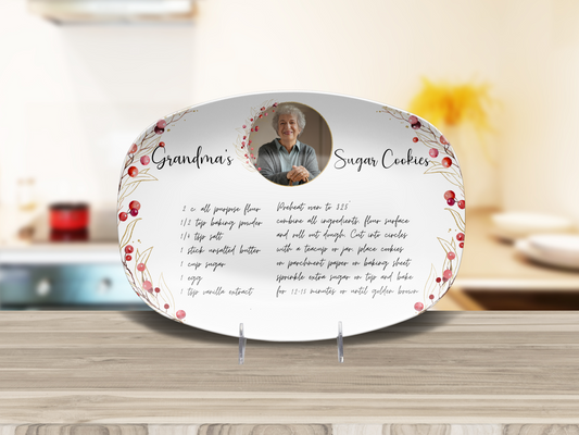 Personalised Handwritten Family Recipe Heirloom with Photo Plate/Platter