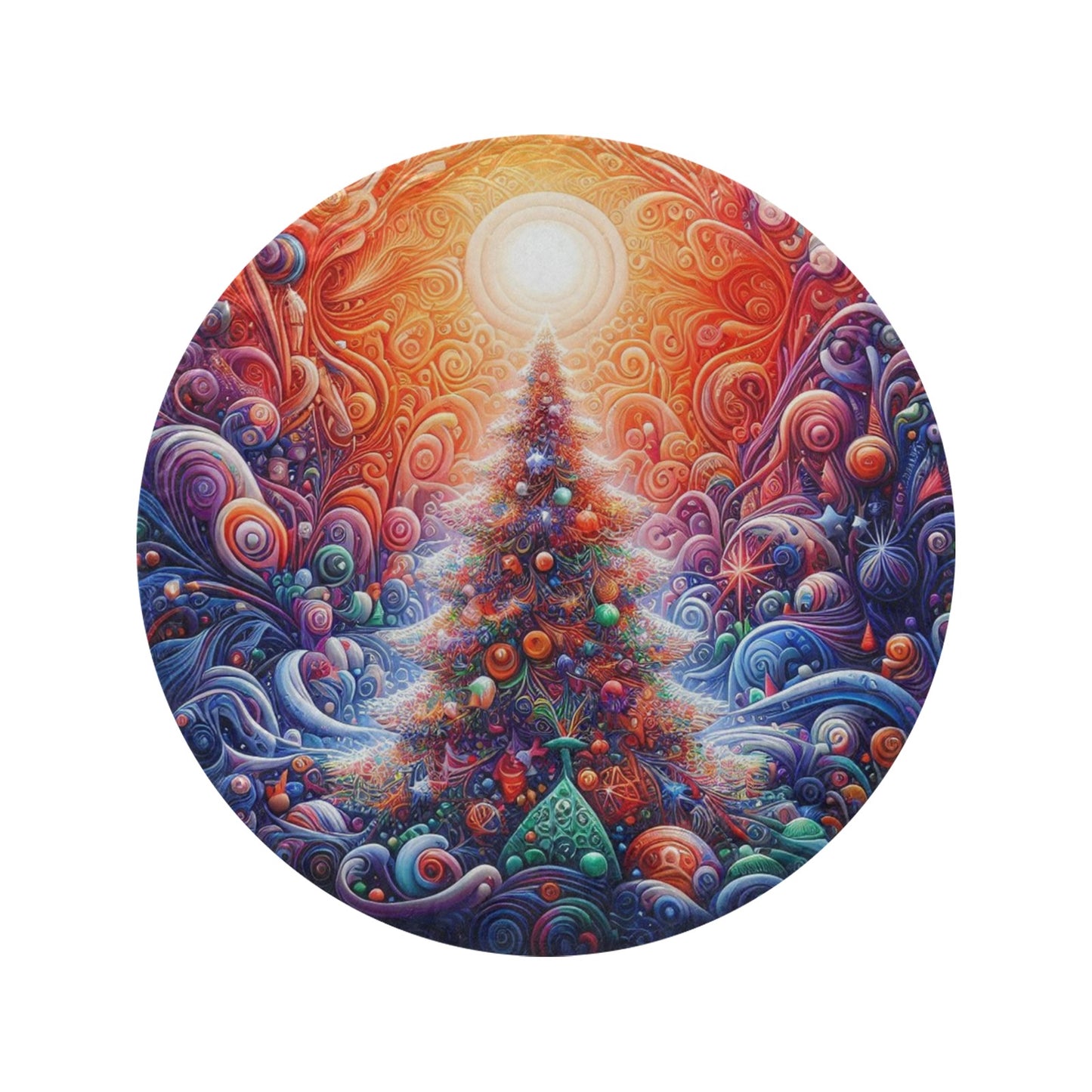 Christmas Tree Circular Micro Fleece Blanket