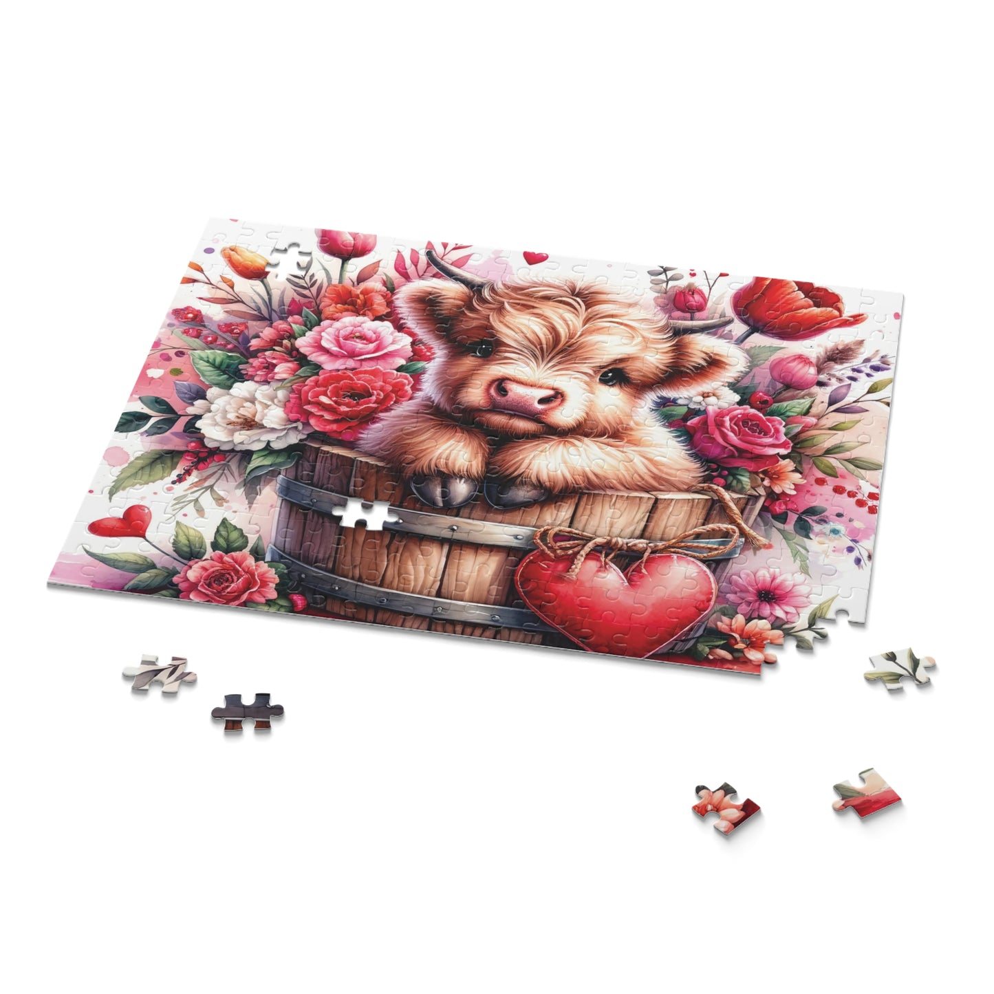 Personalised/Non-Personalised Puzzle, Highland Cow (120, 252, 500-Piece)