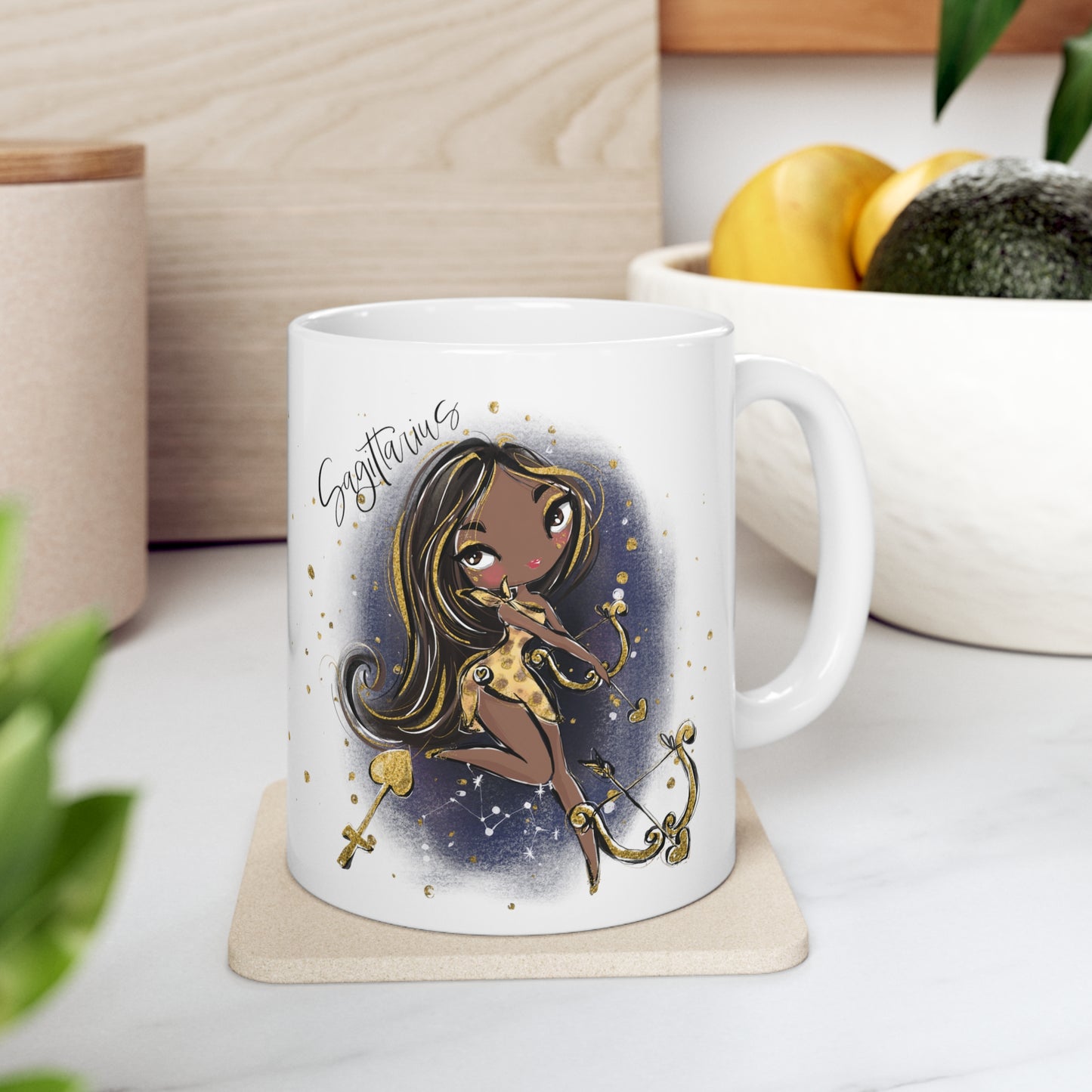 Personalised/Non Personalised Zodiac Sign, Sagittarius, Ceramic Mug 11oz