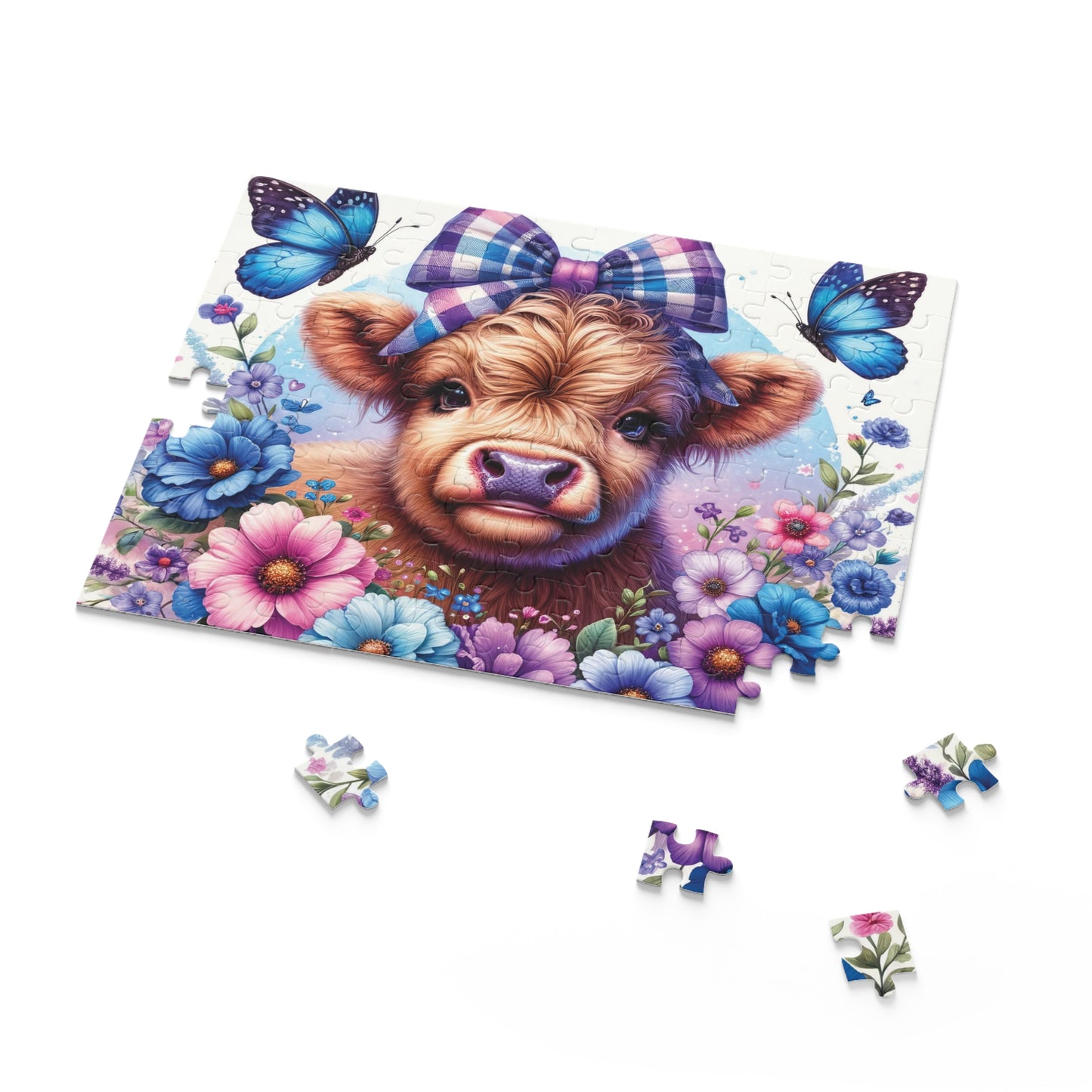 Personalised/Non-Personalised Puzzle, Highland Cow (120, 252, 500-Piece)