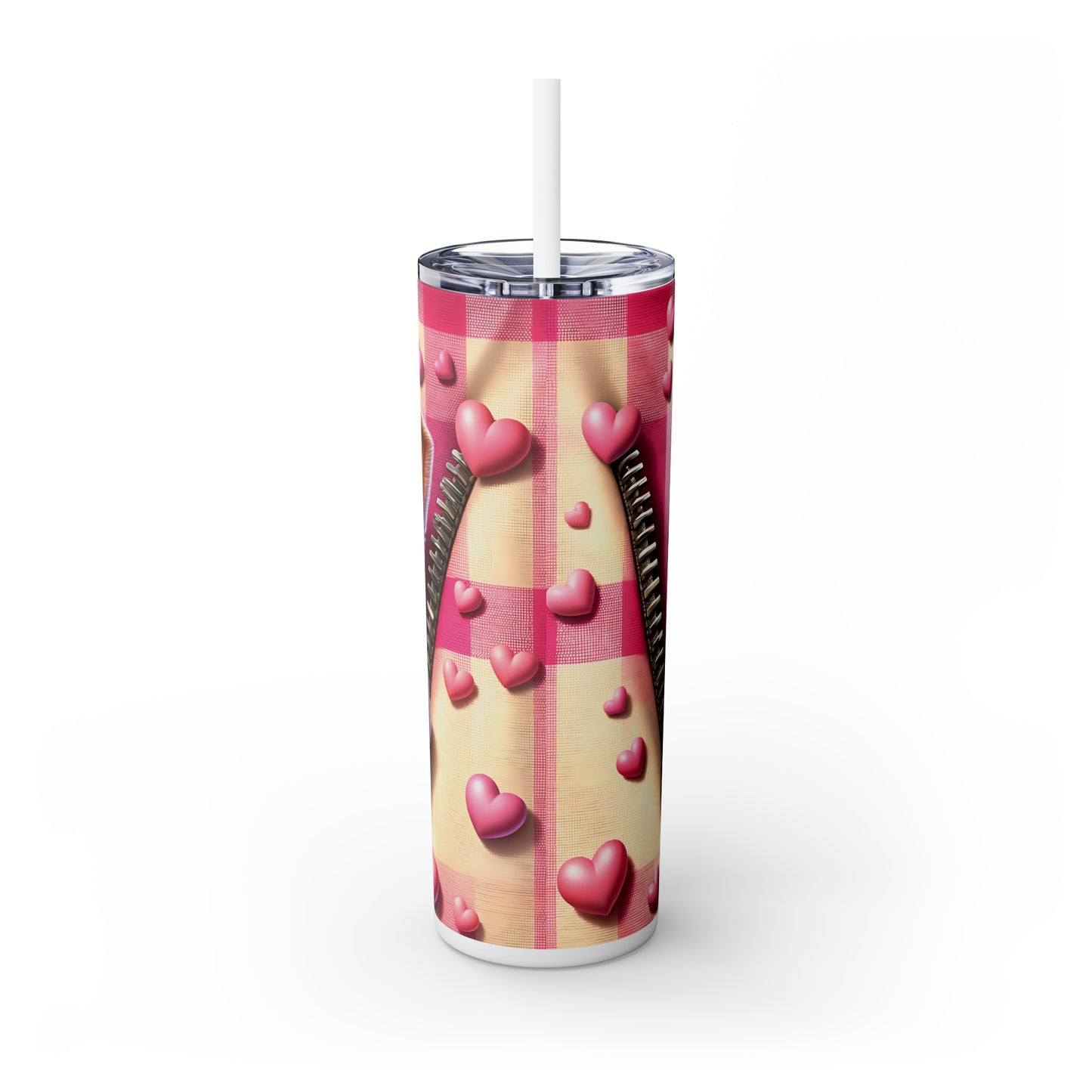 Skinny Tumbler with Straw, 20oz, Dog, Valentines Day, awd-1147