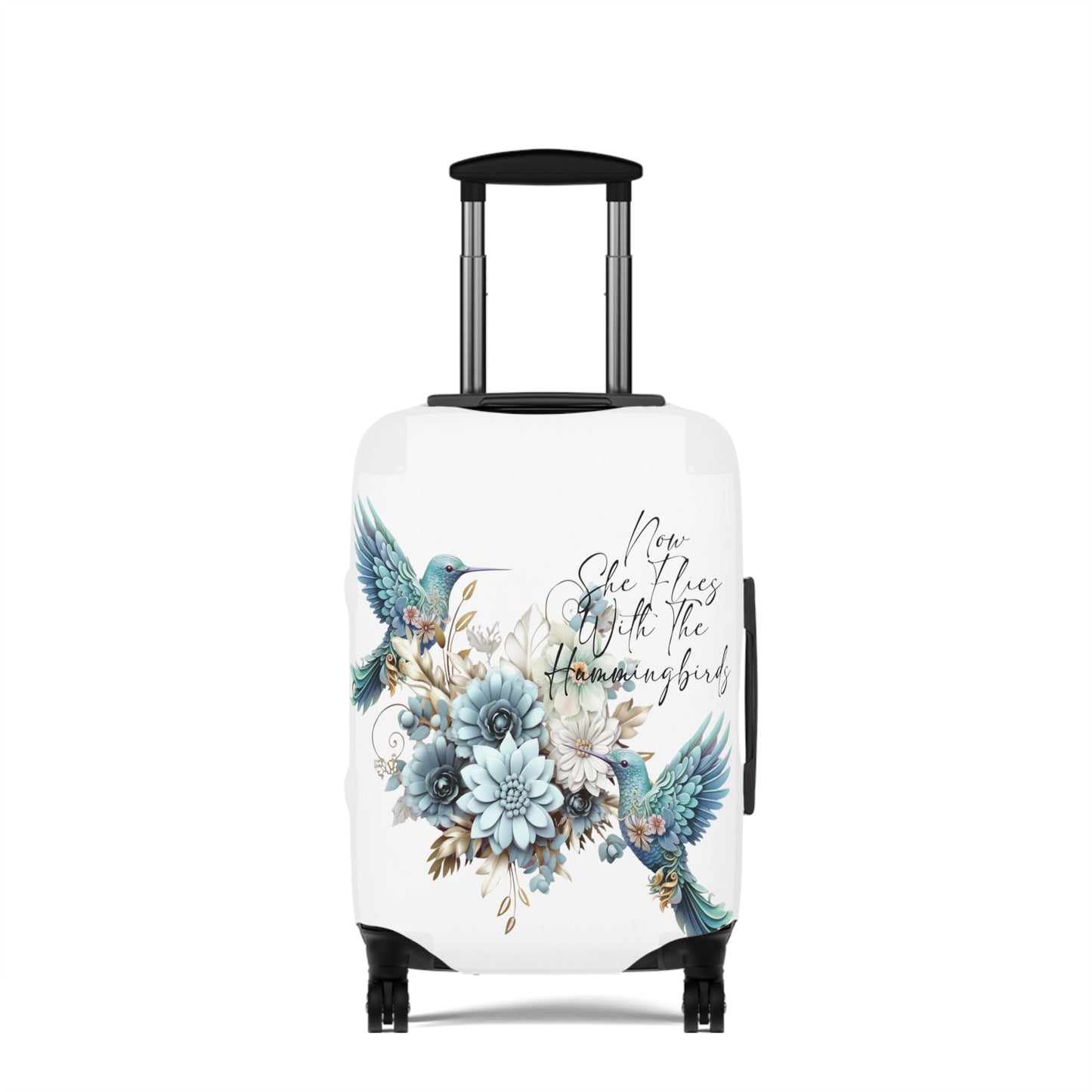 Luggage Cover, Hummingbird, Now she flies with Hummingbirds, awd-1468