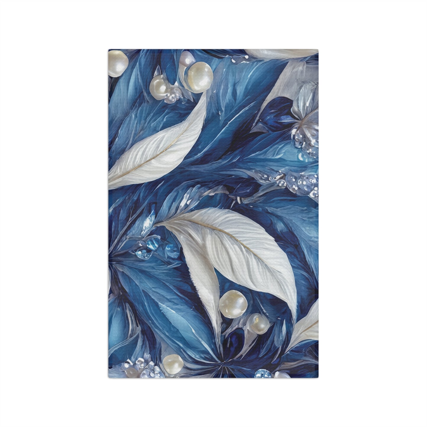 Microfiber Tea Towel, Blue Floral