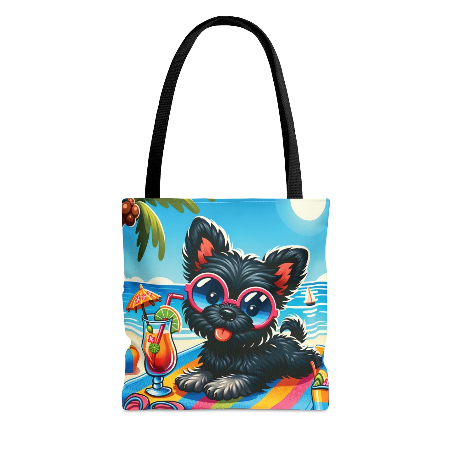 Tote Bag, Dog on Beach, Affenpinscher, Tote bag, awd-1174