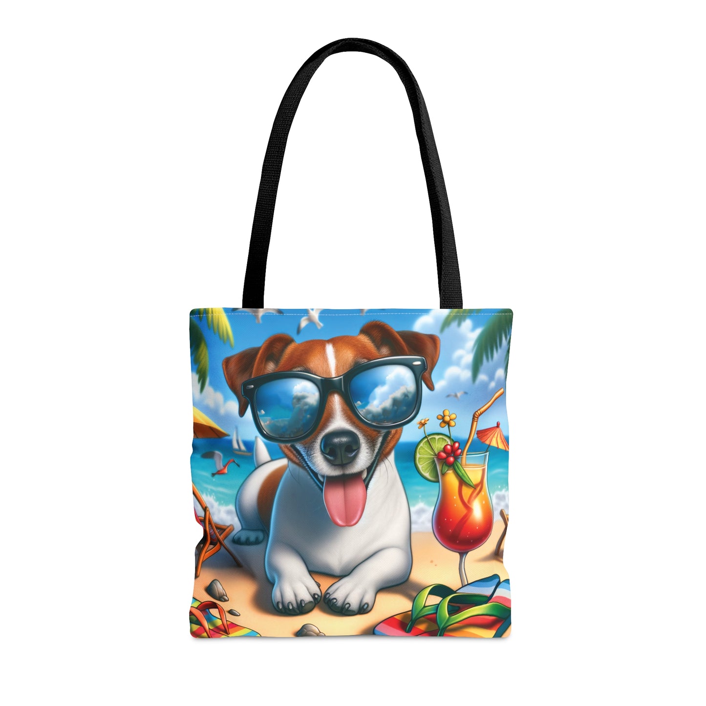 Tote Bag, Dog on Beach, Jack Russel, Tote bag, awd-1218