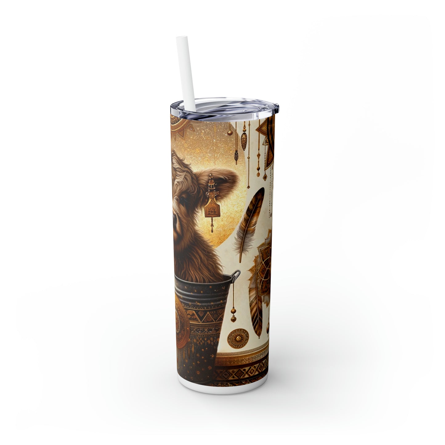 Skinny Tumbler with Straw, 20oz, Highland Cow, awd-705