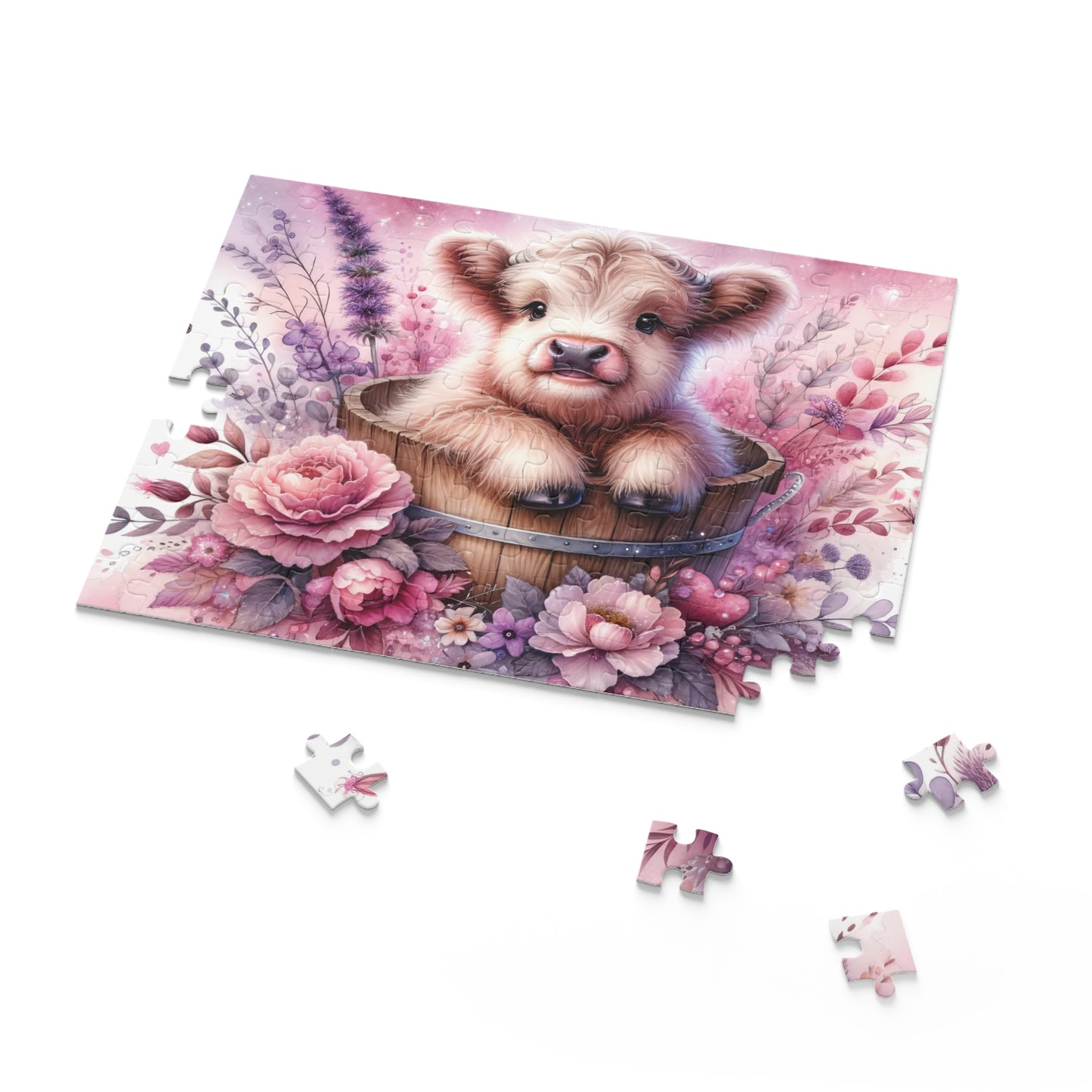 Personalised/Non-Personalised Puzzle, Highland Cow (120, 252, 500-Piece)