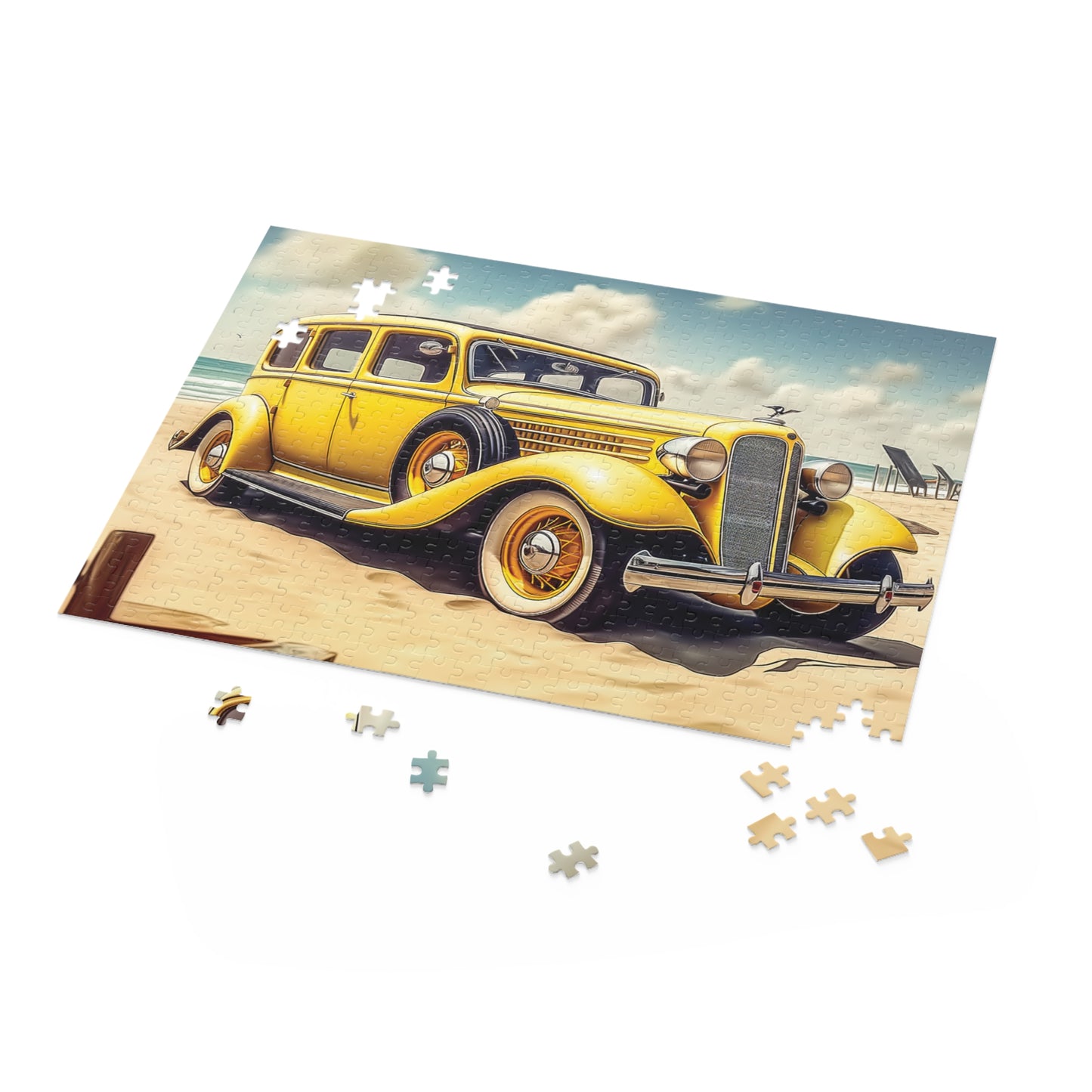 Personalised/Non-Personalised Puzzle, Vintage Car (120, 252, 500-Piece)