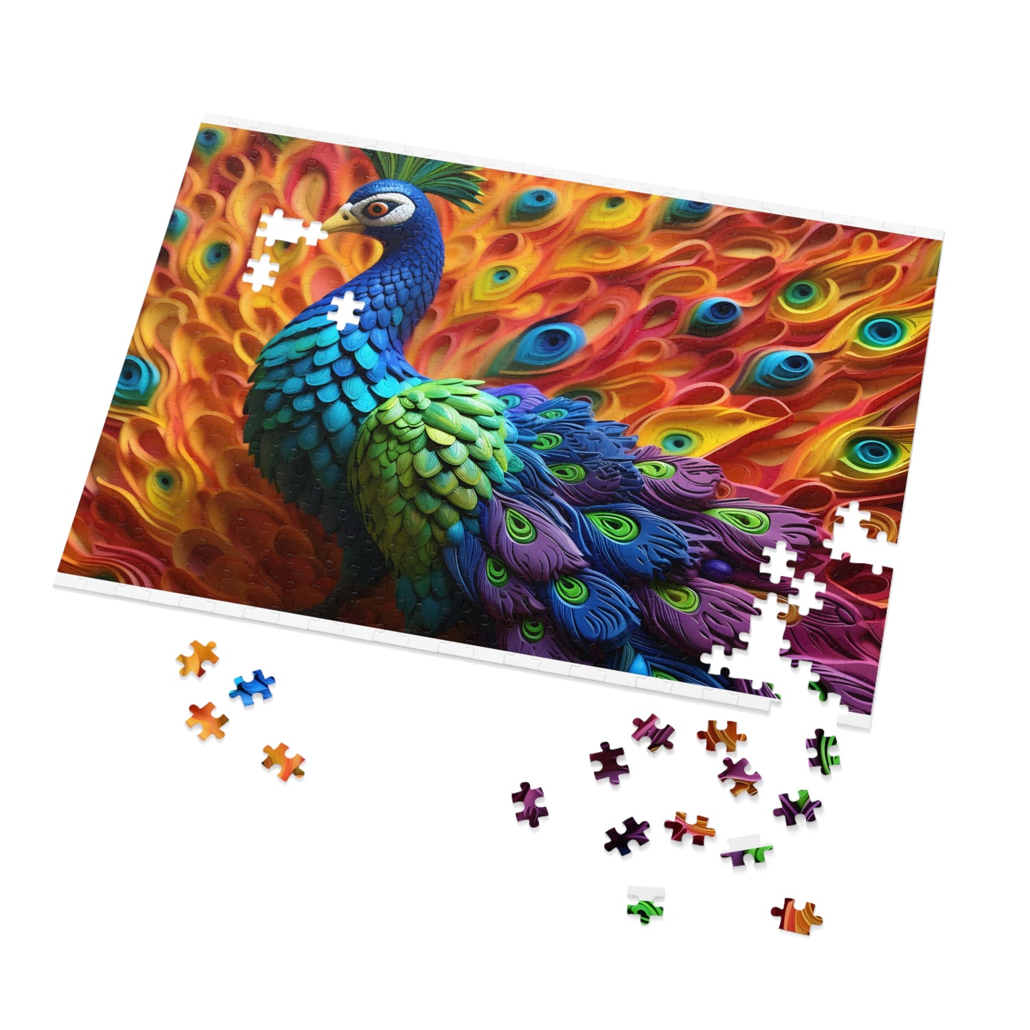 Puzzle, Peacock, Personalised/Non-Personalised (30, 110, 252, 500,1000-Piece) awd-575