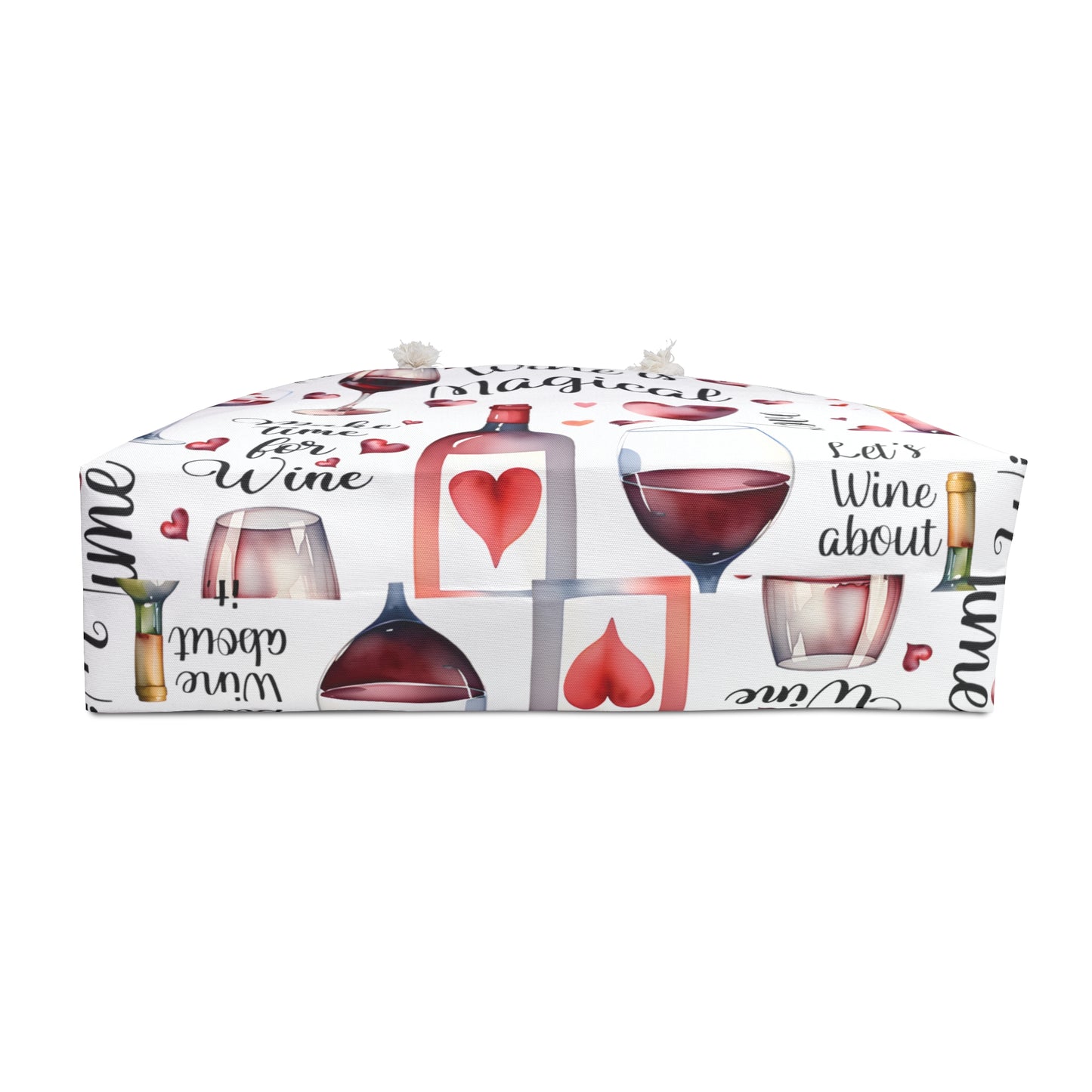 Personalised/Non-Personalised Weekender Bag, Wine is Magical, Large Weekender Bag, Beach Bag, Book Bag