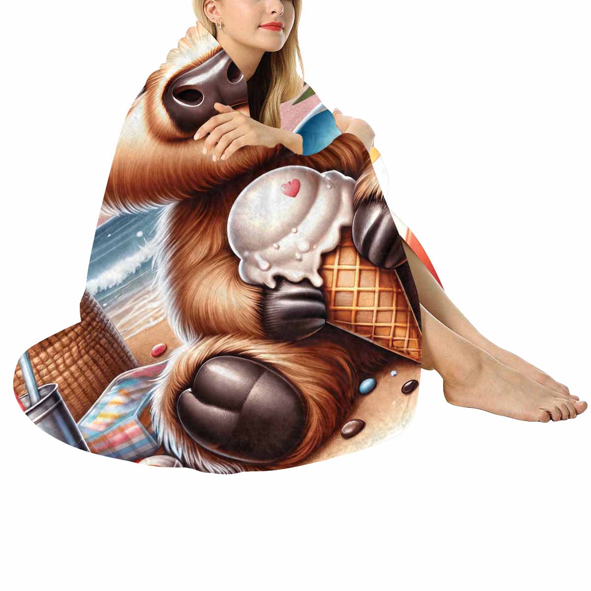 Highland Cow Awd35120  Circular Micro Fleece Blanket 47"