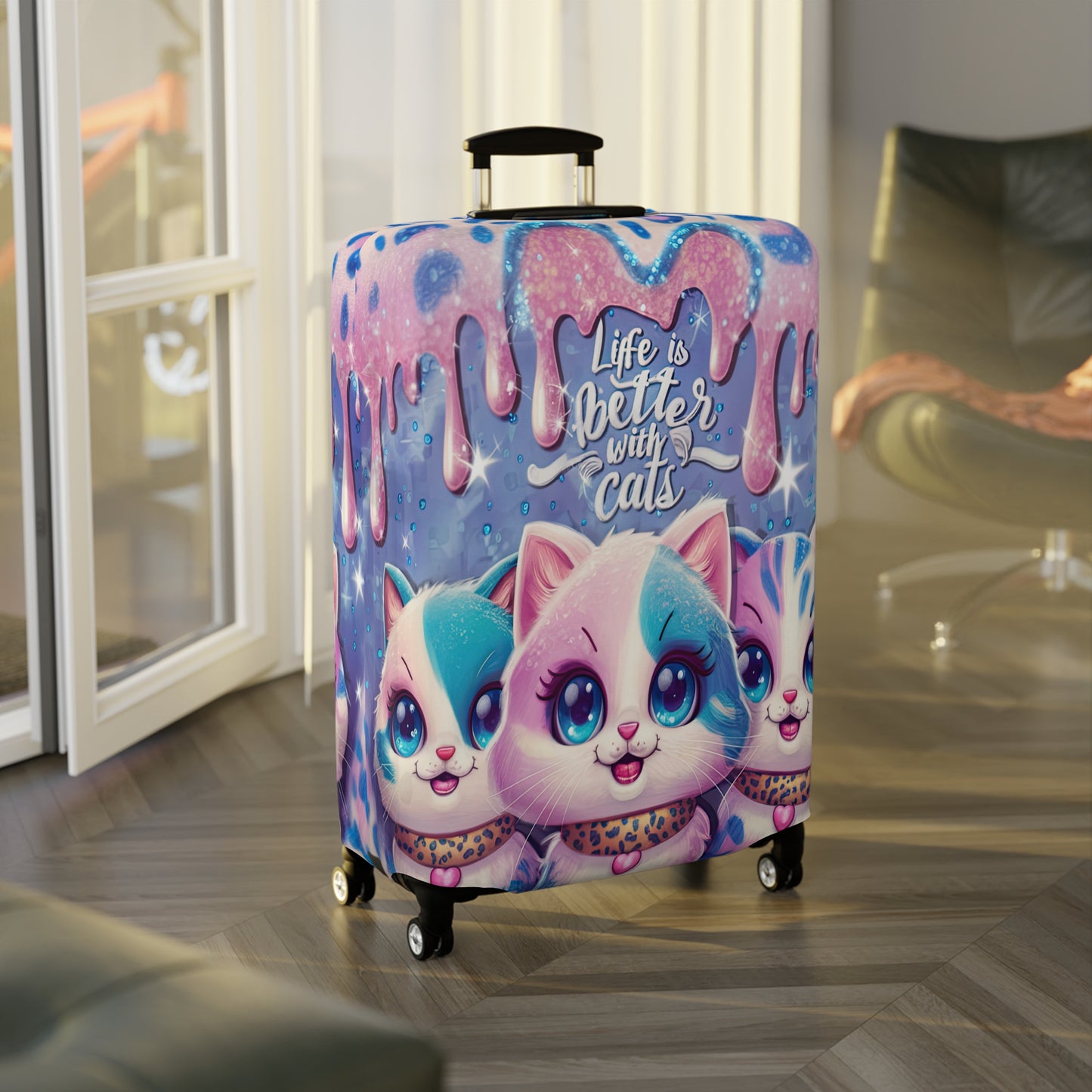 Luggage Cover, Life is better with Cats, awd-3105