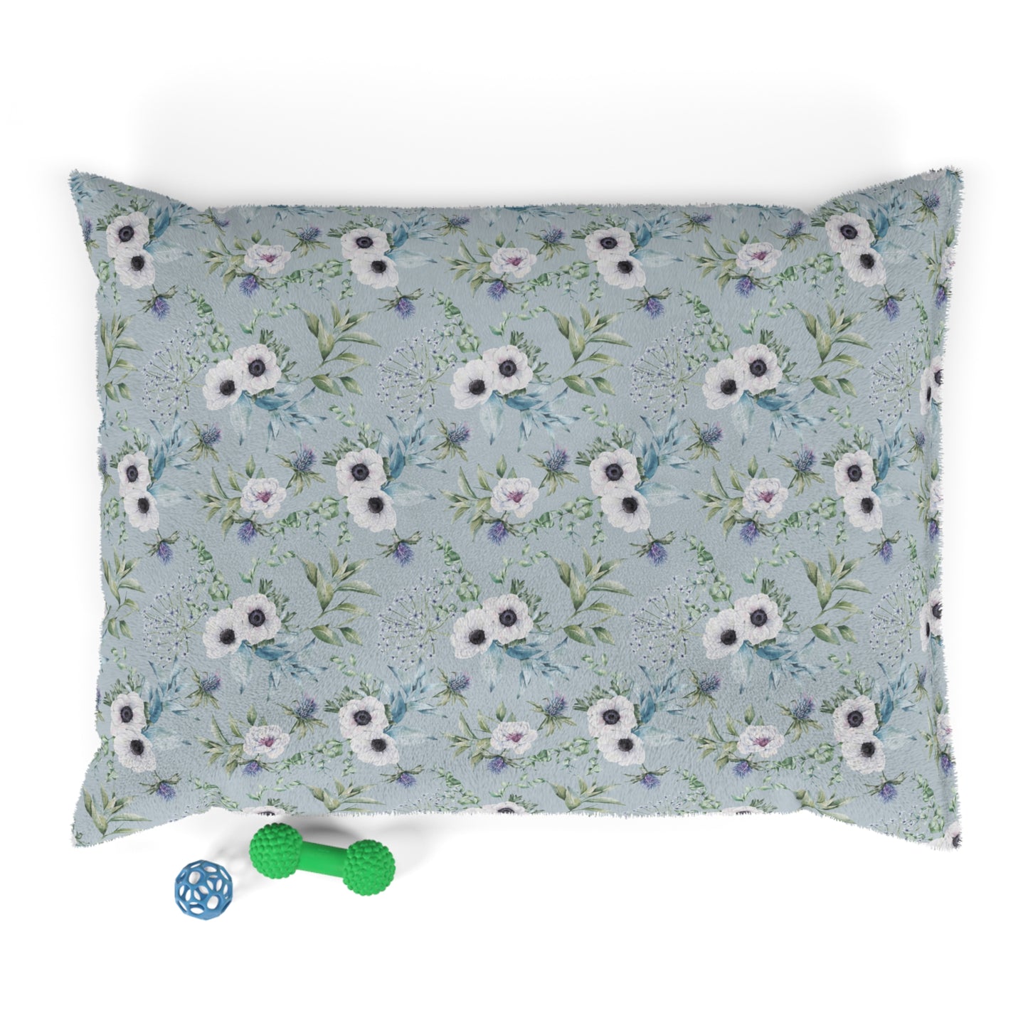 Luxury Pet Bed, feather soft fleece, Blue Scottish Floral