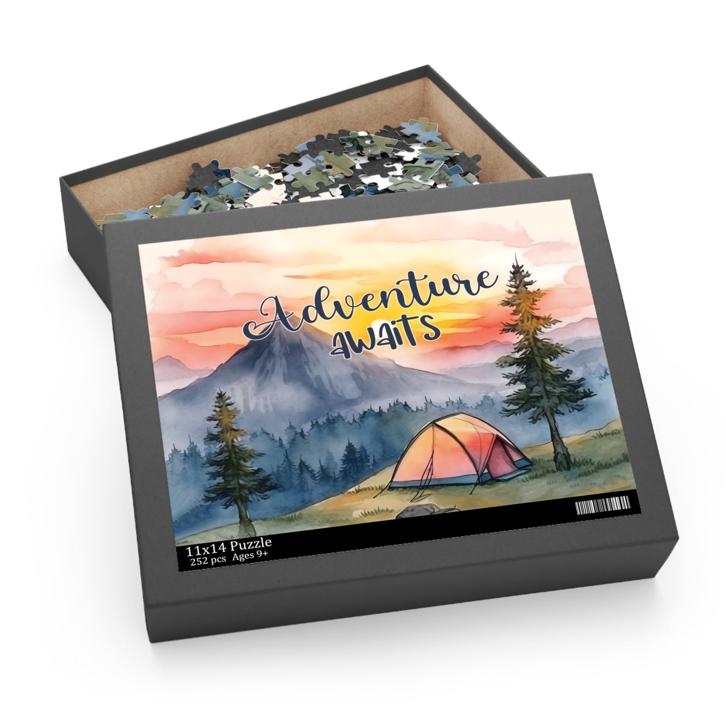 Personalised/Non-Personalised Puzzle, Camping, Adventure Awaits (120, 252, 500-Piece)