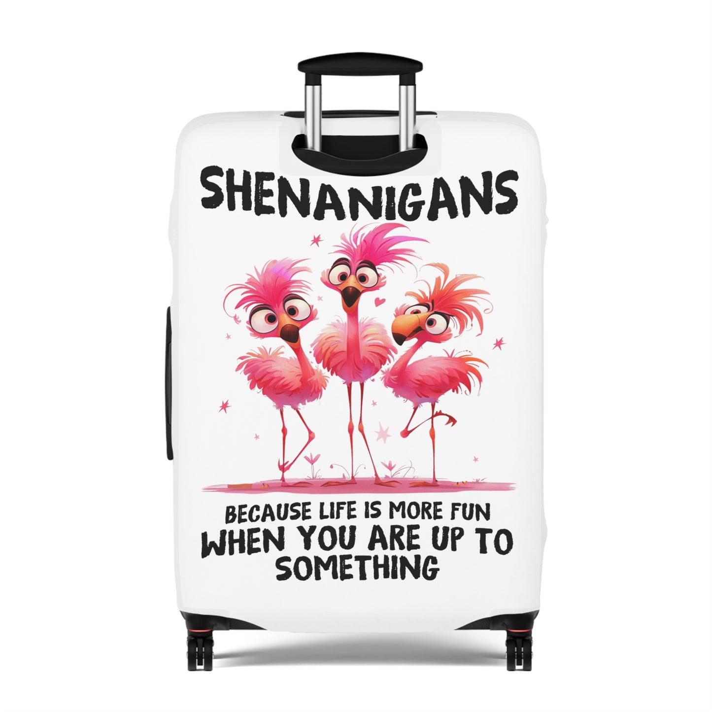 Luggage Cover, Flamingos, Shenanigans, awd-4001