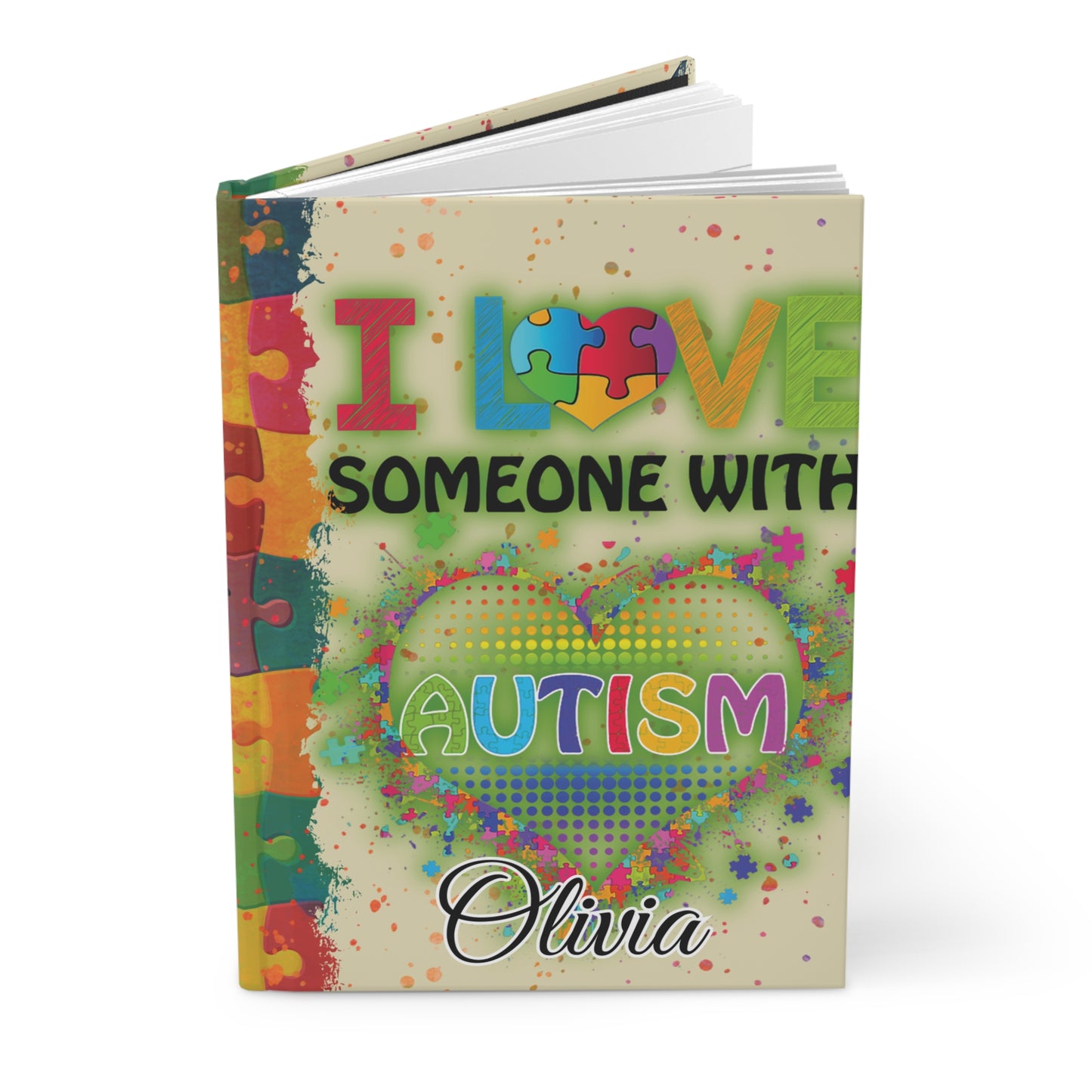 Personalised Hardcover Journal Matte, I Love Someone who has Autism, awd-1459