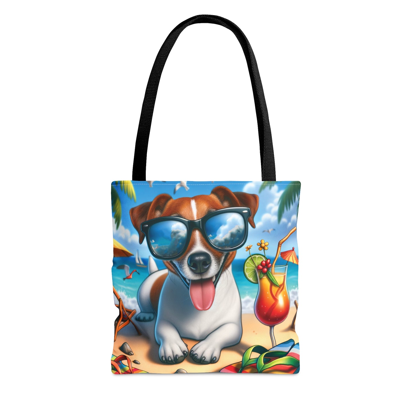 Tote Bag, Dog on Beach, Jack Russel, Tote bag, awd-1218