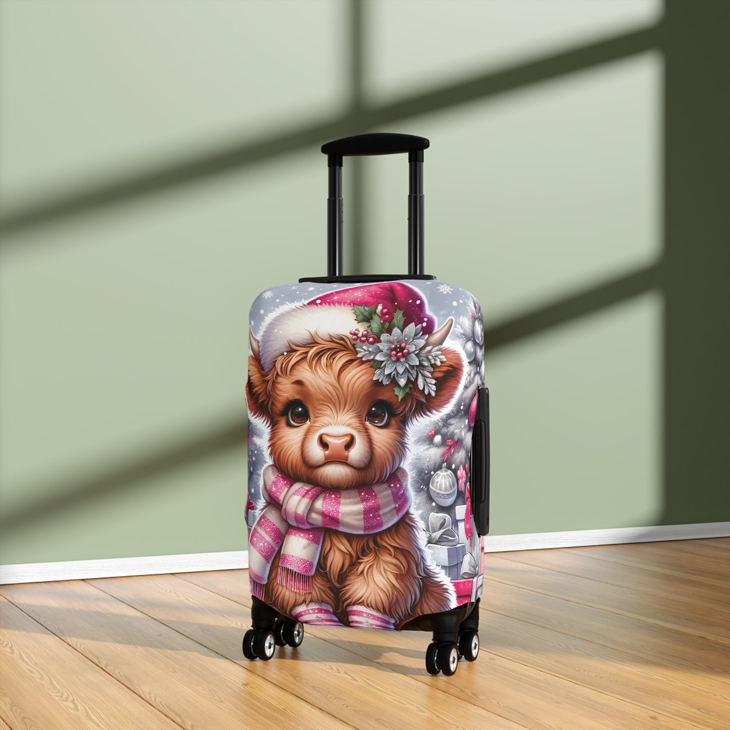 Luggage Cover, Christmas, Highland Cow, awd-1351