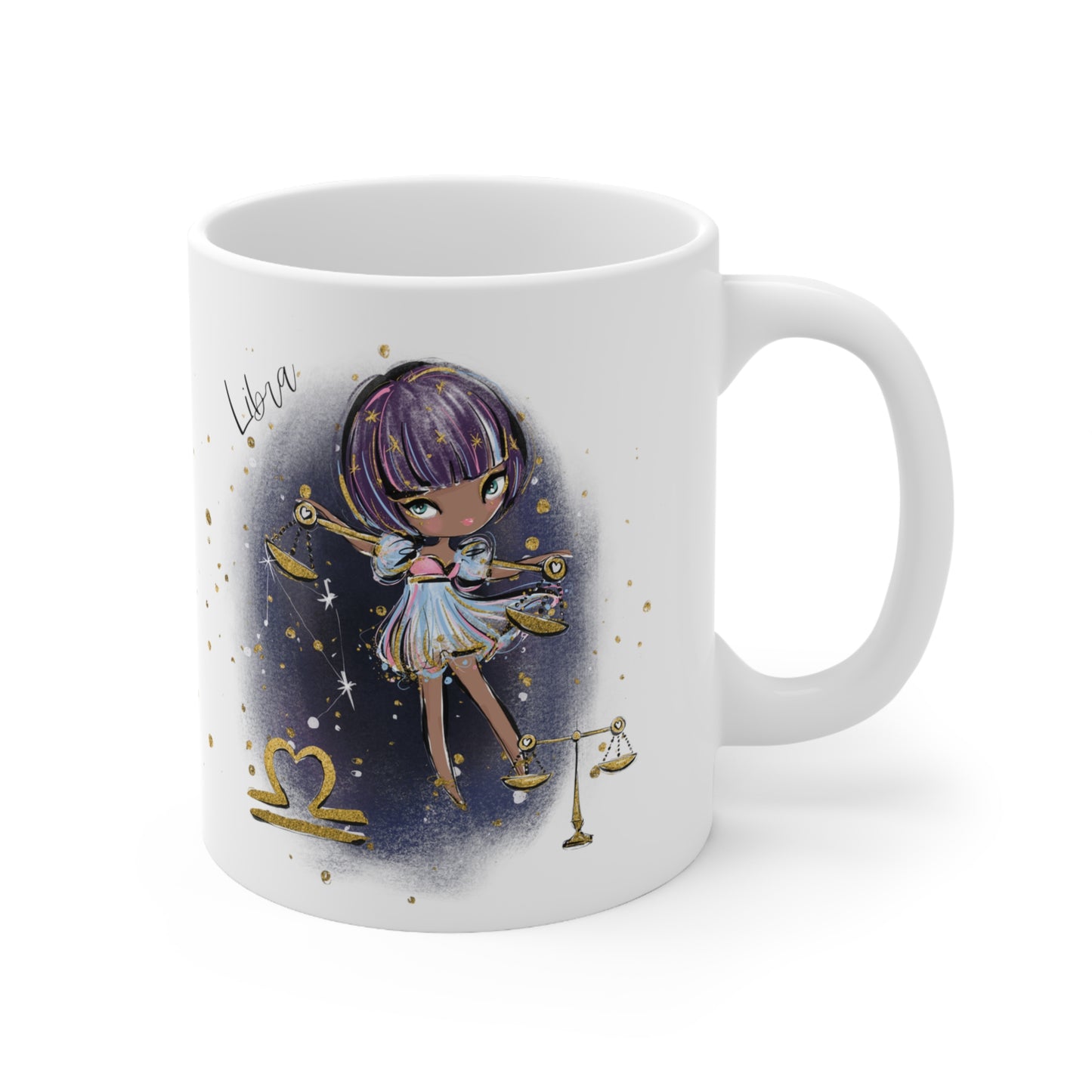 Personalised/Non Personalised Zodiac Sign, Libra, Ceramic Mug 11oz