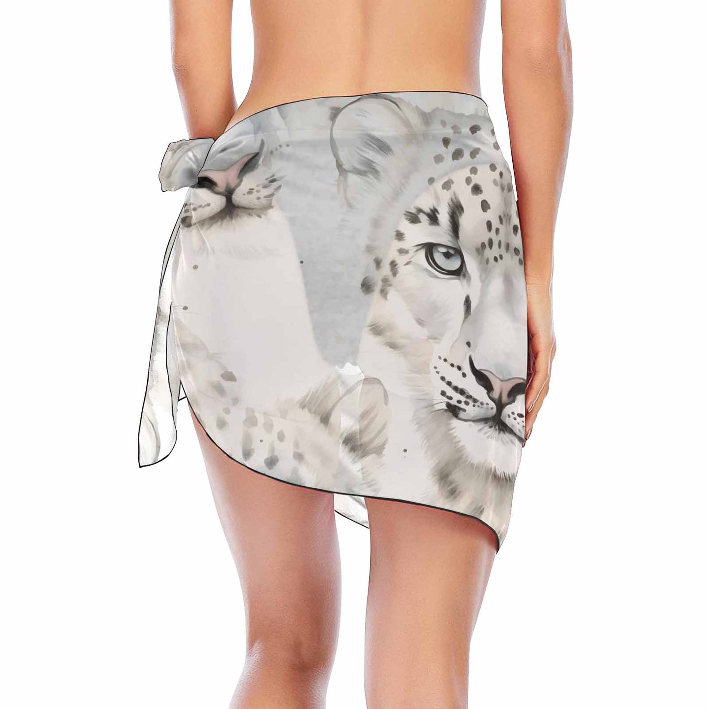 White Leopard  Women's Beach Sarong Wrap