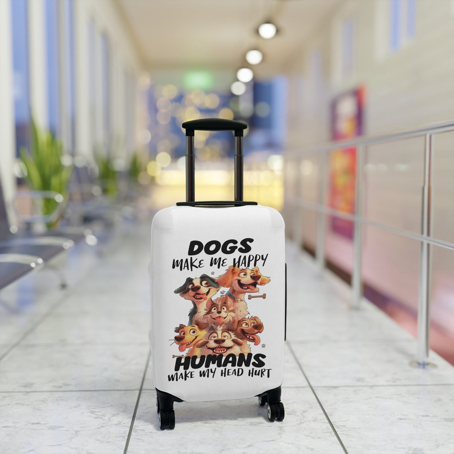 Luggage Cover, Dog, Dogs make me happy, awd-4006