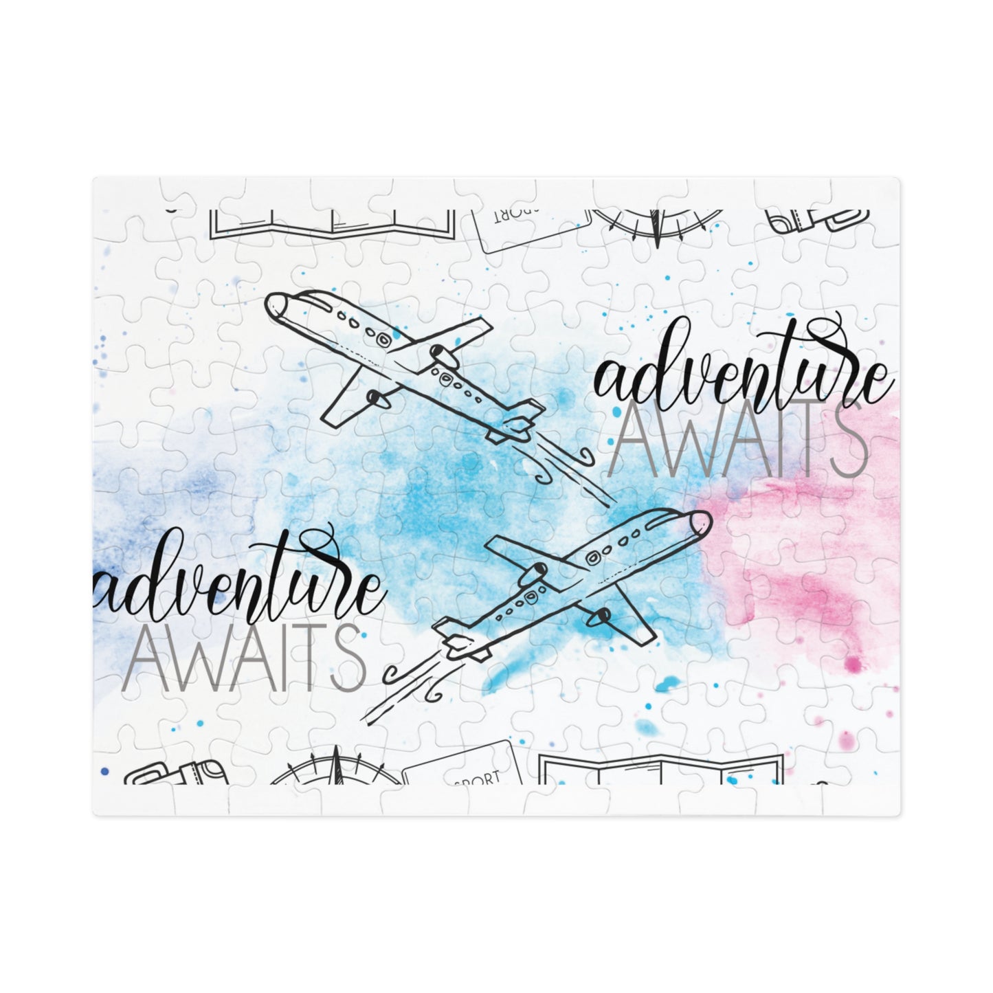 Jigsaw Puzzle, Travel, Adventure Awaits, Personalised/Non-Personalised (30, 110, 252, 500,1000-Piece)