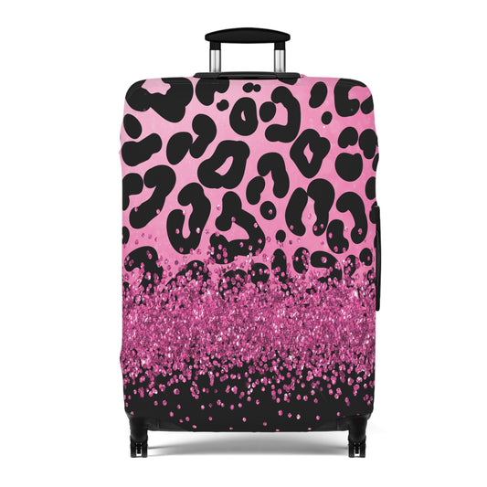 Luggage Cover, Pink Leopard Print, awd-3083