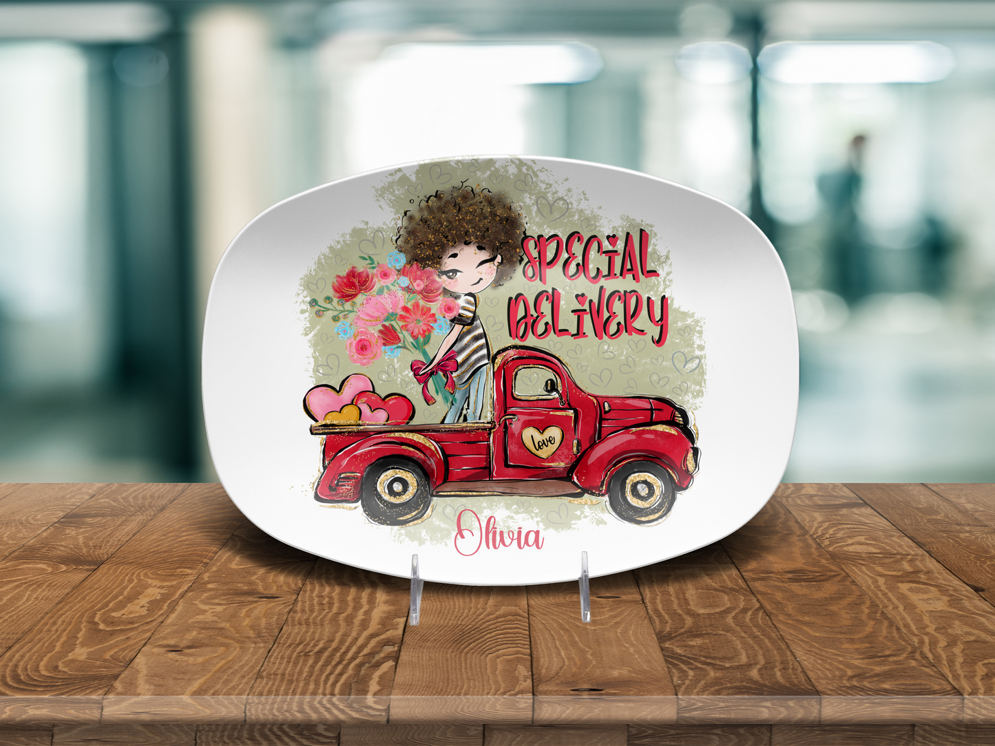 Valentine's Day Gift, Custom Valentine's Plate, Romantic Dinnerware, Personalized Love Plate, Unique Valentine's Gift, Special Delivery Platter
