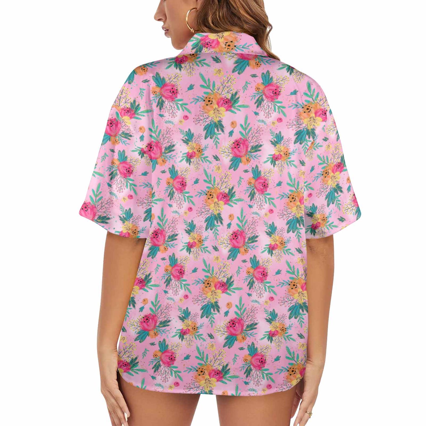 Australian Floral Pink  Women's Hawaiian Shirt