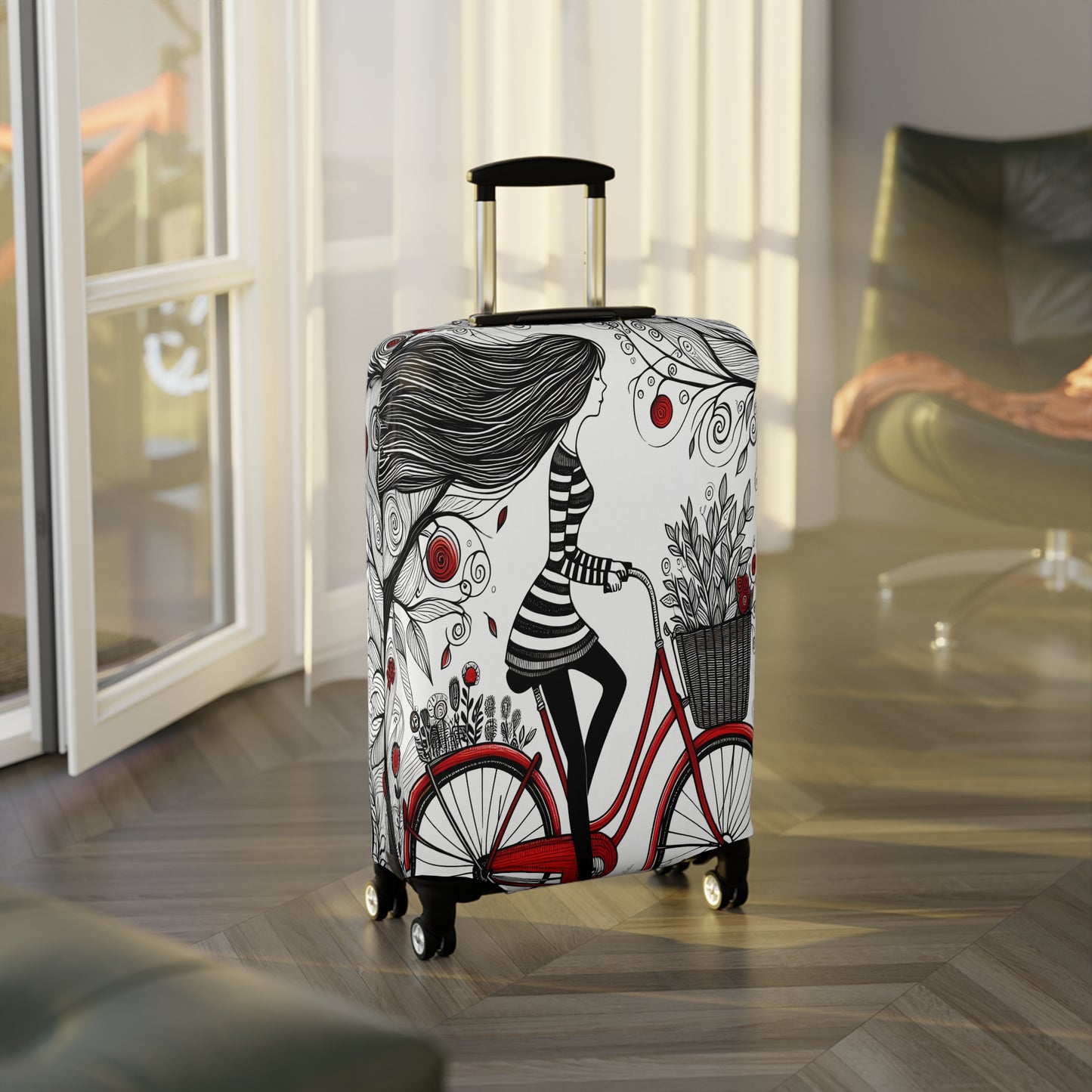 Luggage Cover, Girl on Bike, awd-3022