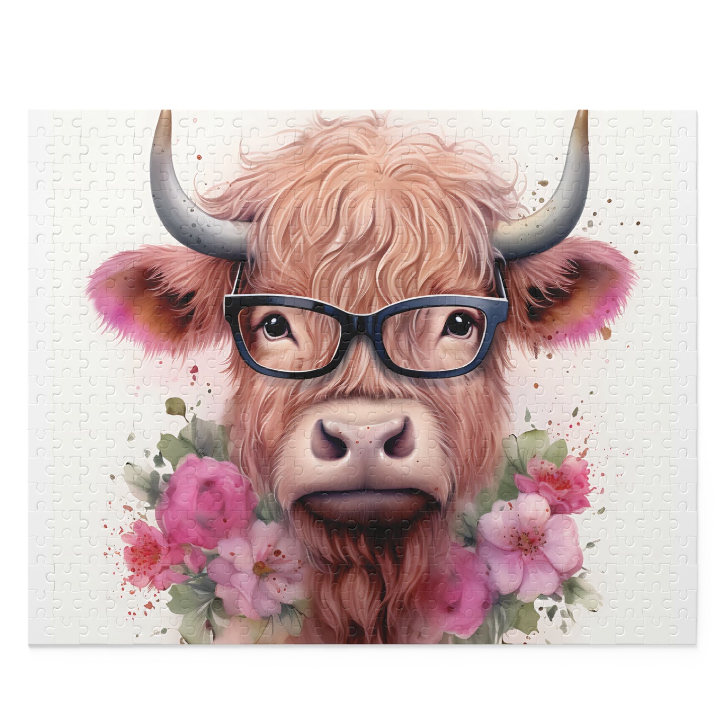 Personalised/Non-Personalised Puzzle, Highland Cow (120, 252, 500-Piece)