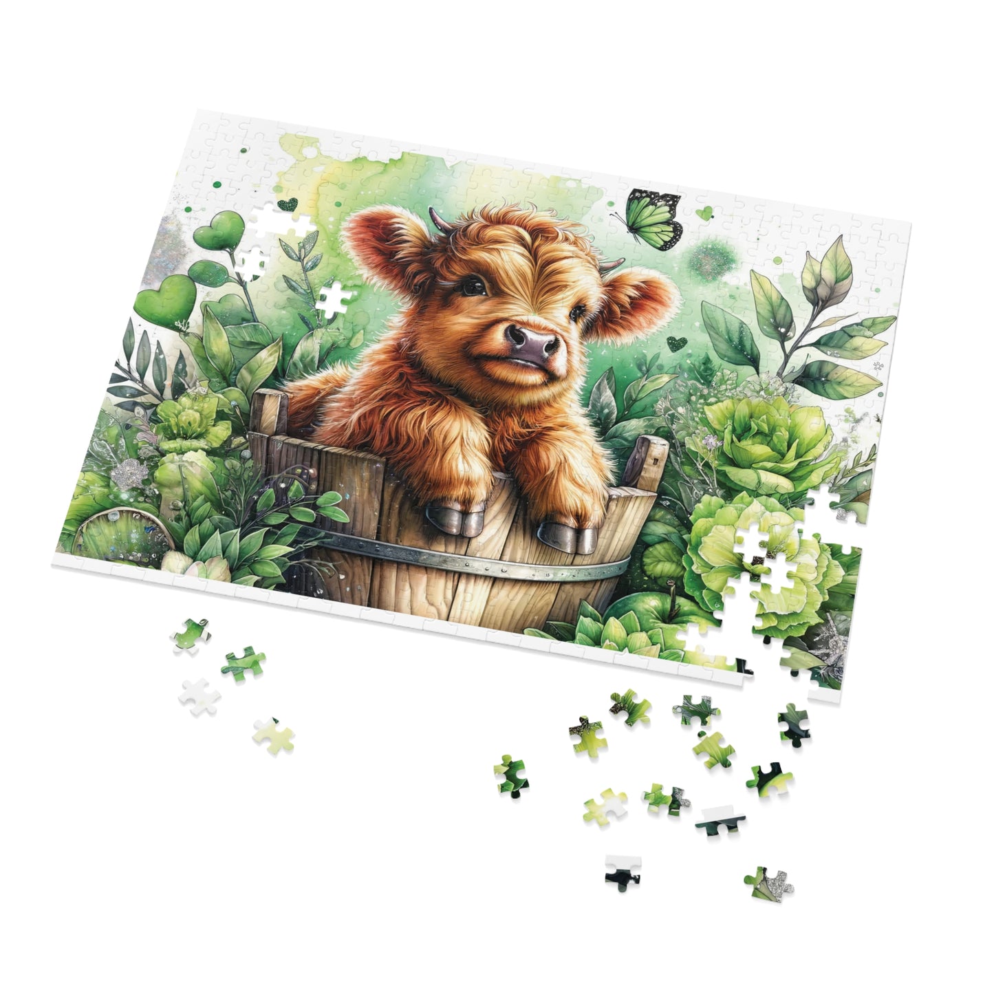 Jigsaw Puzzle, Highland Cow, Personalised/Non-Personalised (30, 110, 252, 500,1000-Piece)