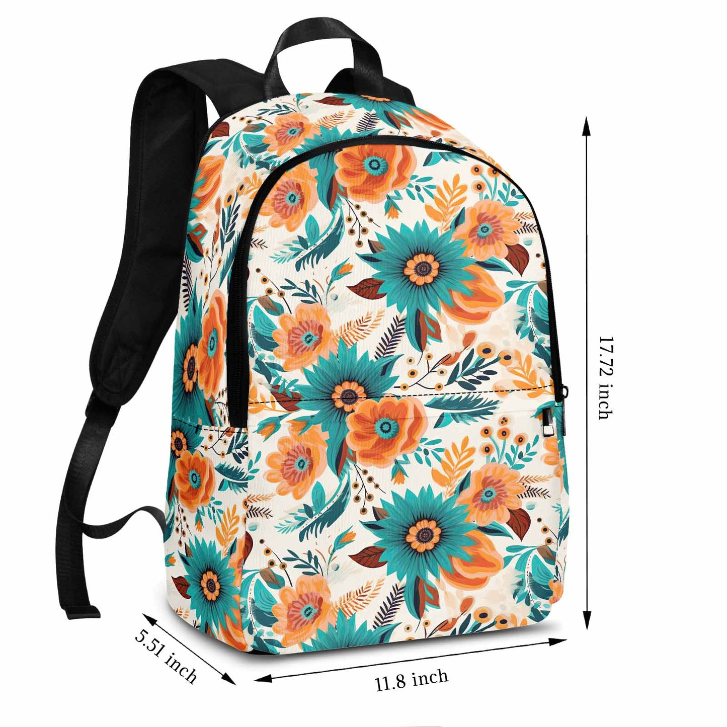 Boho Retro Floral Adult Casual Backpack