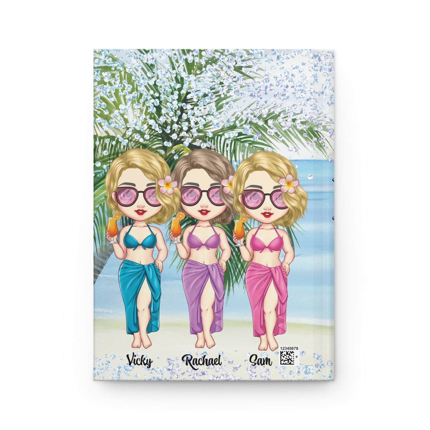 Personalised Hardcover Journal Matte, Beach, Personalised Travel Journal, Best Friends