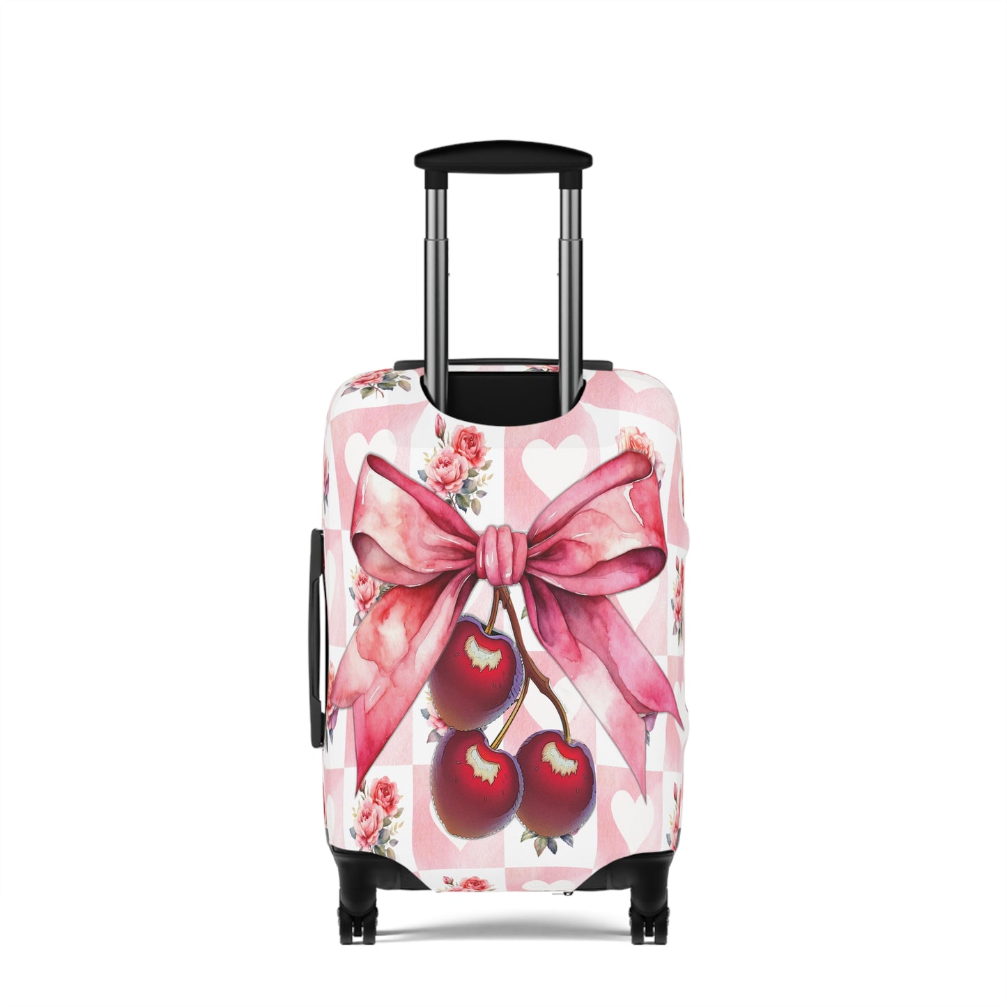 Luggage Cover, Rockabilly, Coquette, Hearts and Roses, Cherries and Ribbon, awd-2518