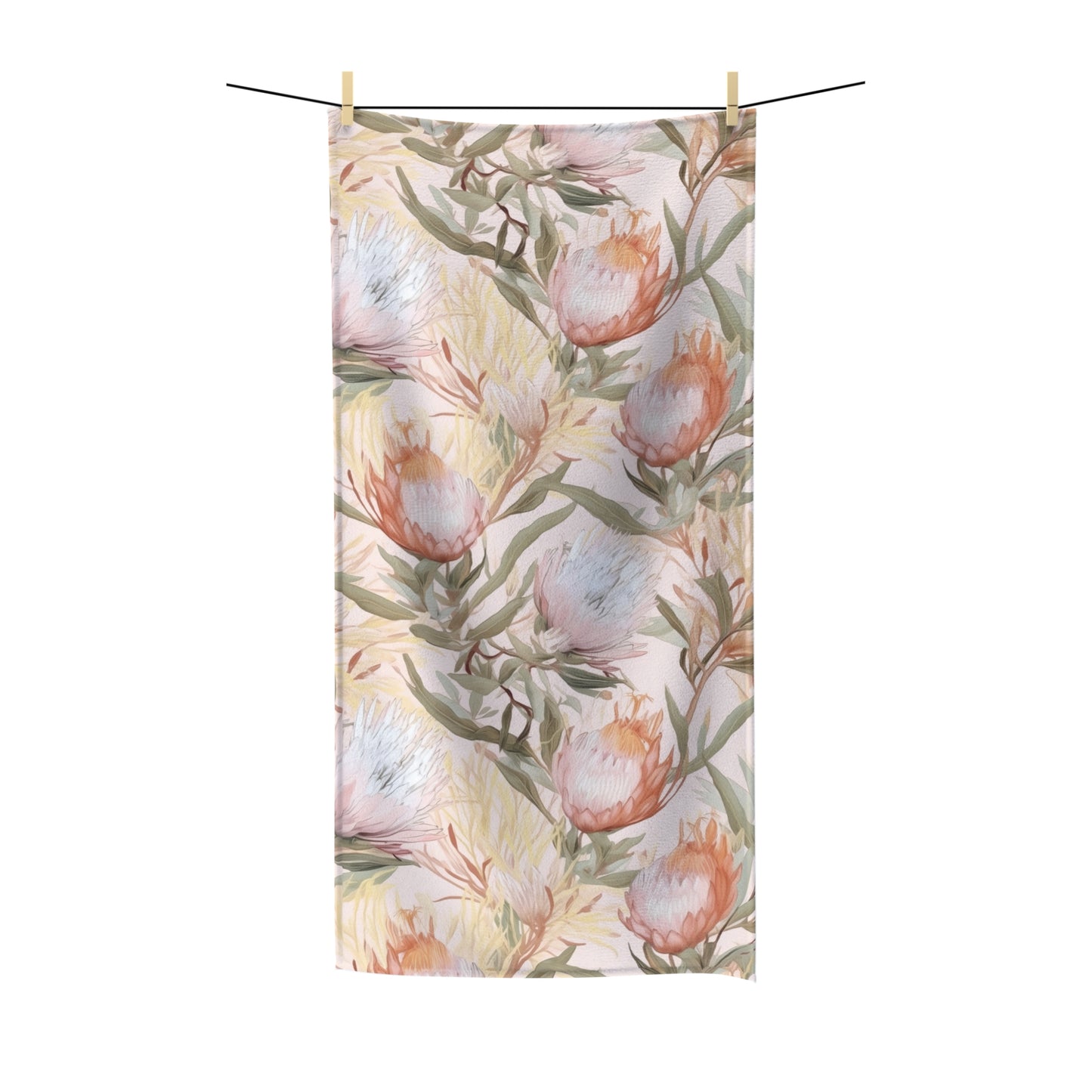 Beach Towel, Boho Floral, Polycotton Towel