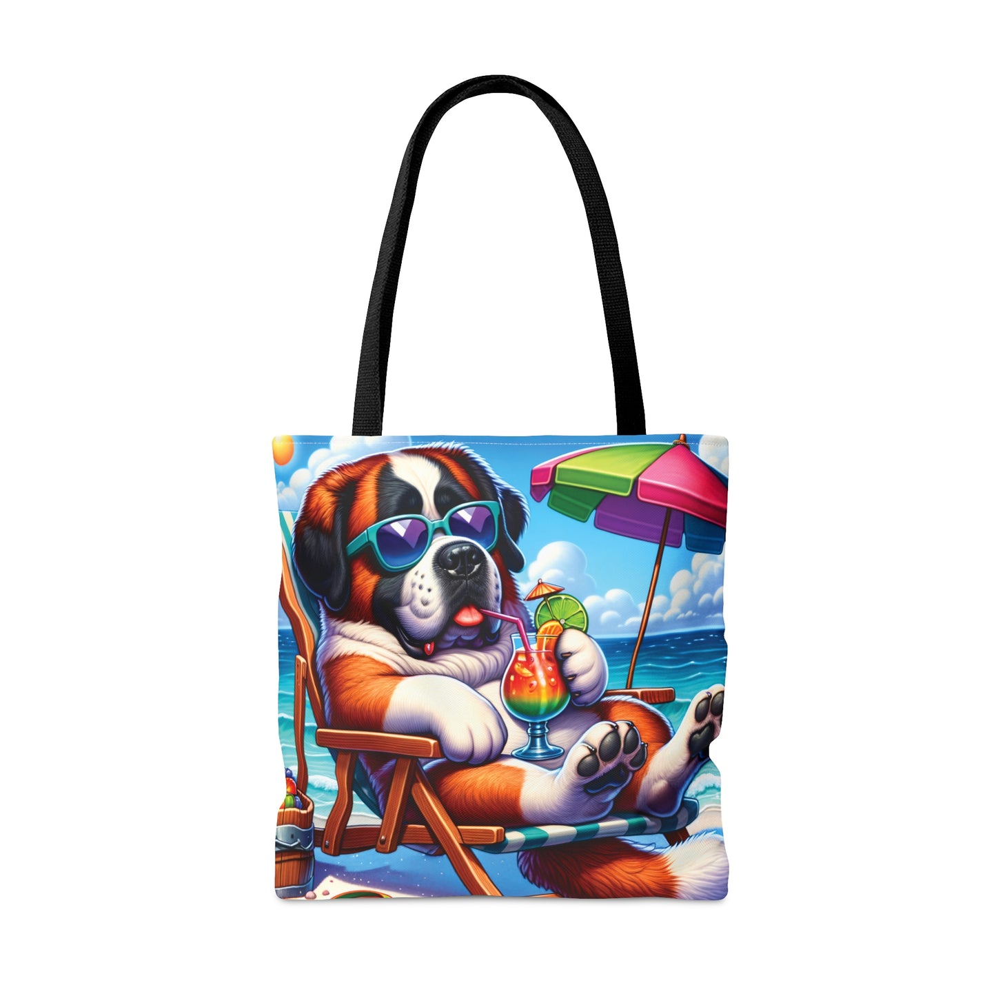 Tote Bag, Dog on Beach, St Bernard, Tote bag,  awd-1246