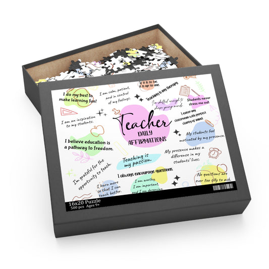 Personalised/Non-Personalised Puzzle, Affirmation's, Teacher (120, 252, 500-Piece)