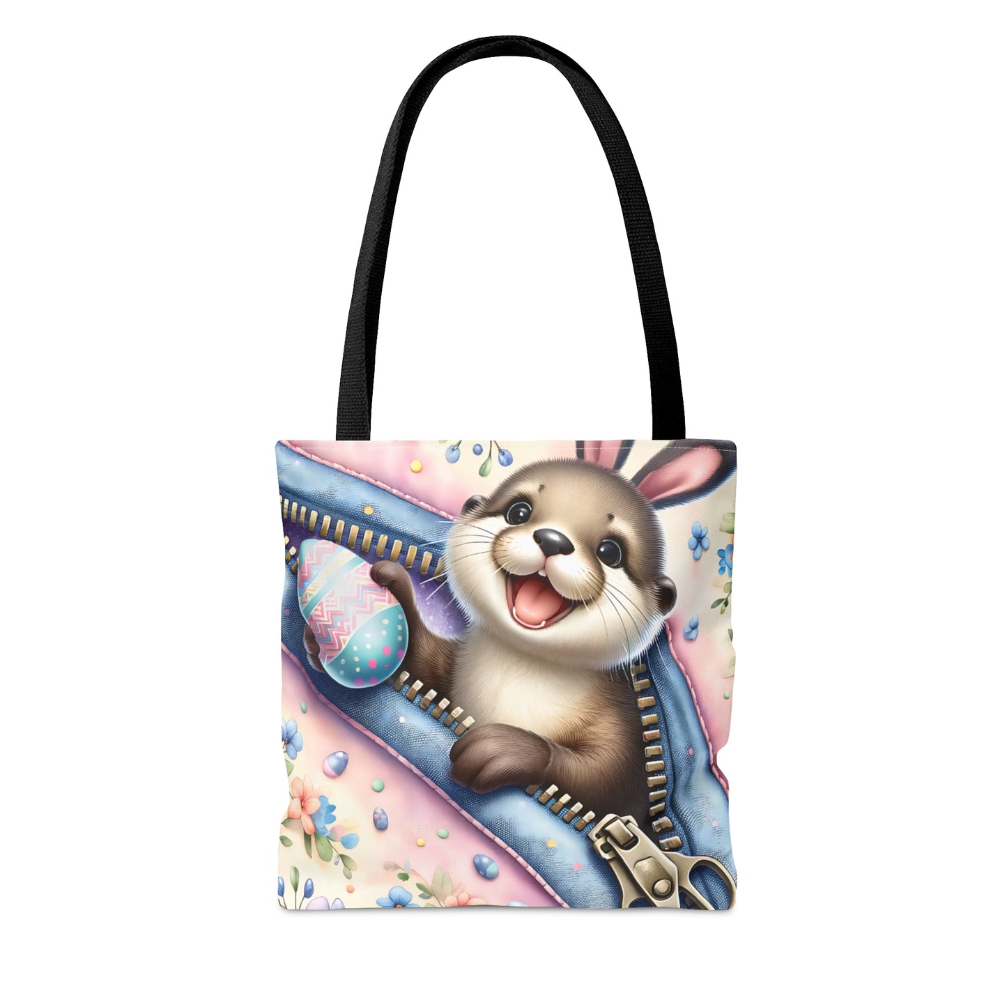 Tote Bag, Easter, Cute Otter with Bunny ears, Personalised/Non-Personalised Tote bag