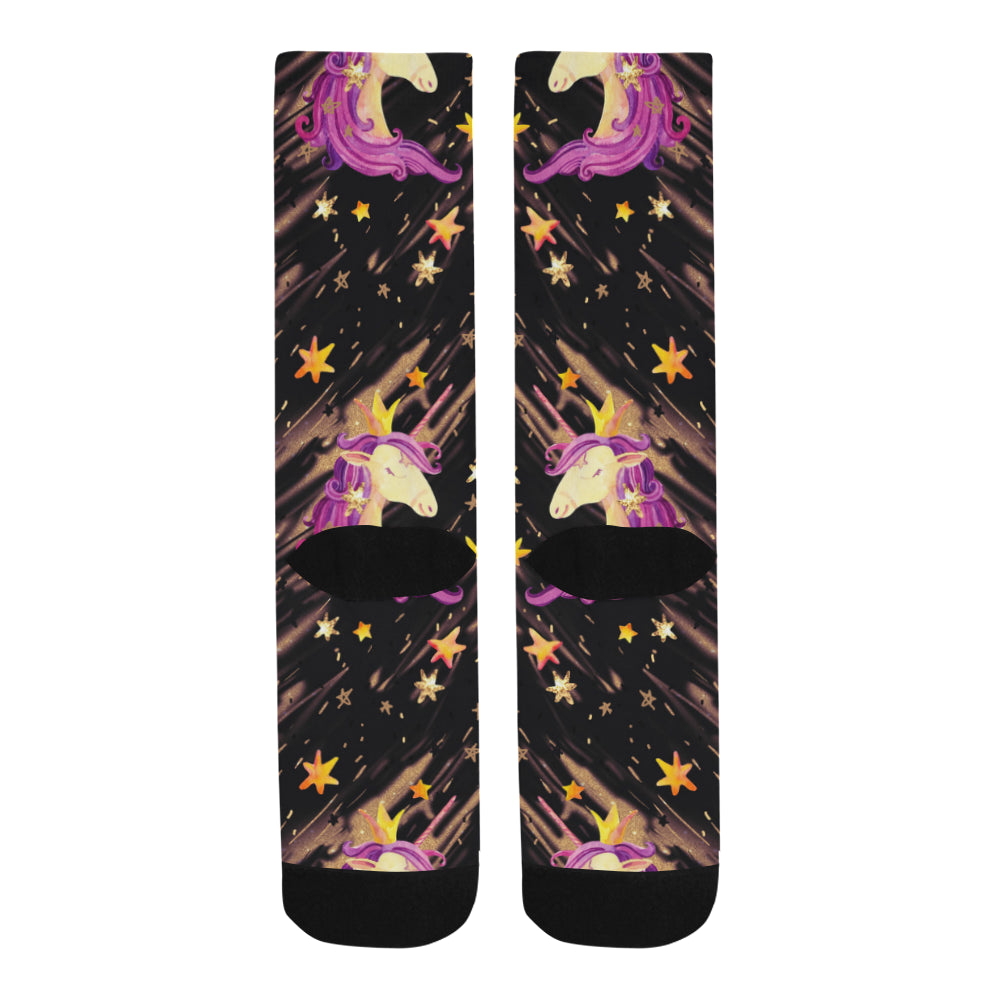 Watercolor unicorn seamless pattern Trouser Socks