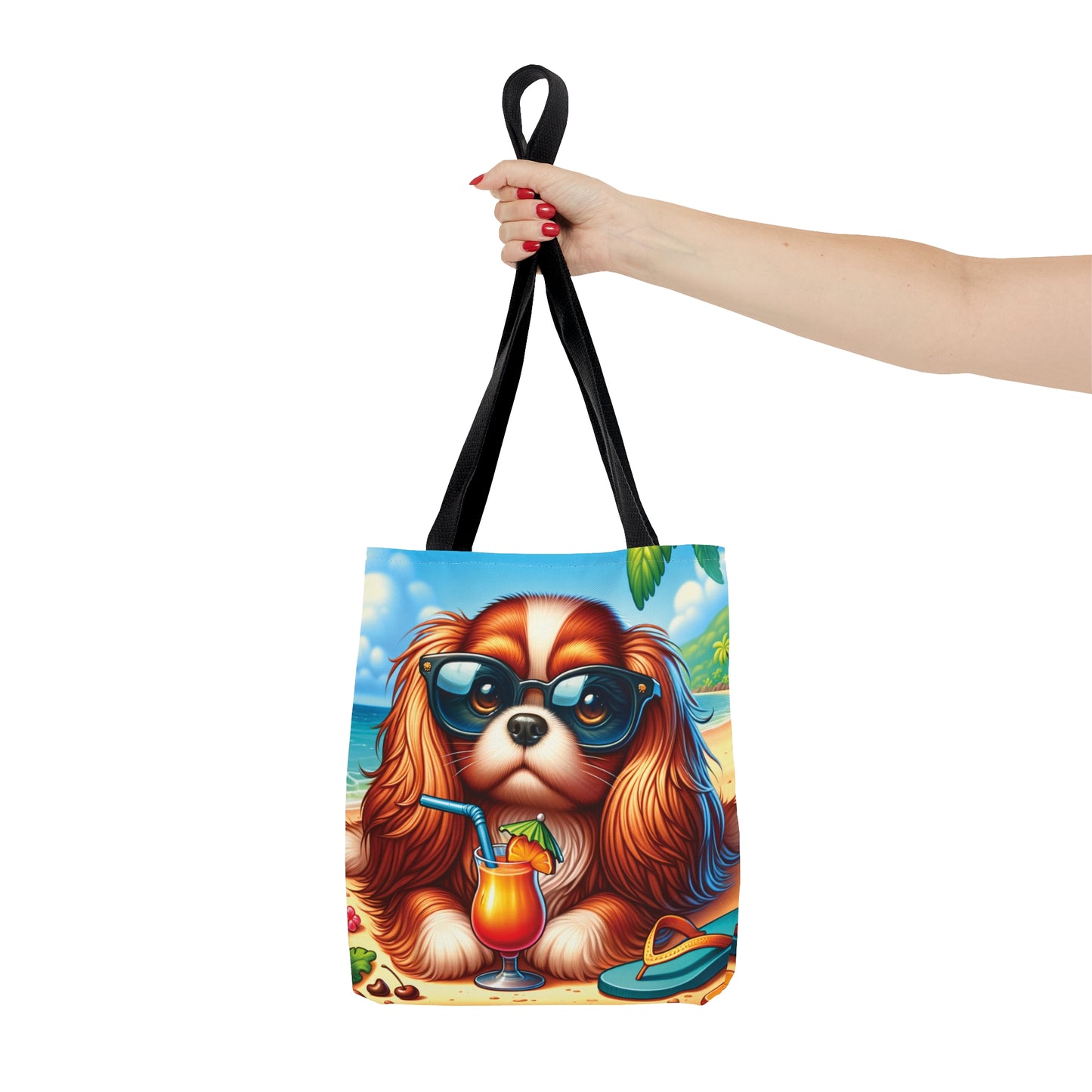 Tote Bag, Dog on Beach, Cavalier King Charles, Tote bag, awd-1204