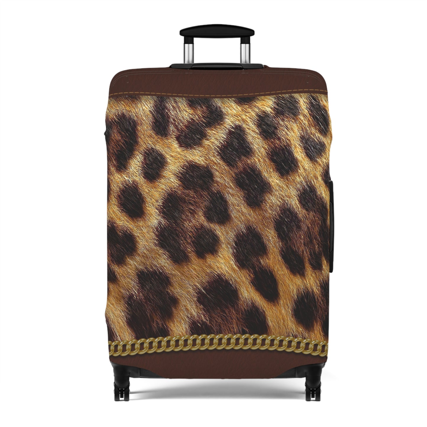 Luggage Cover, Brown and Gold Leopard Print, awd-1700