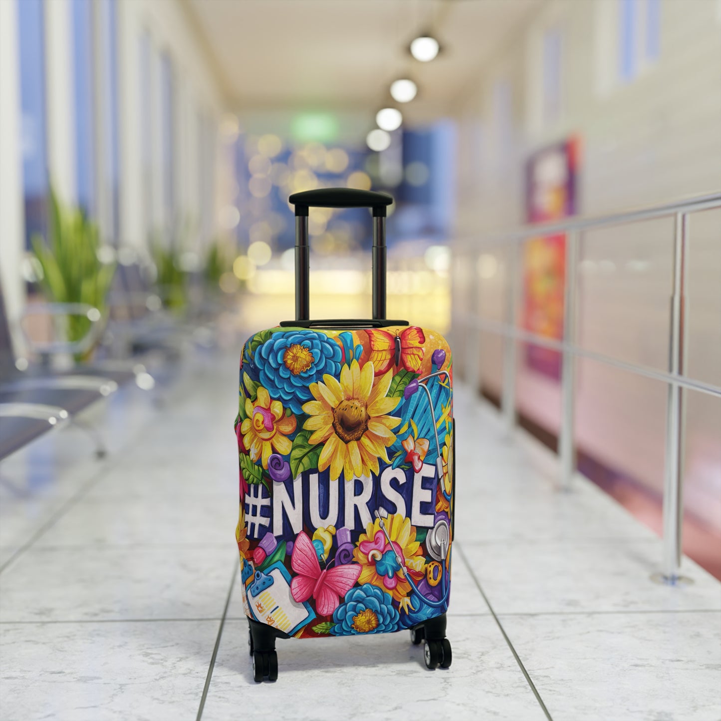 Luggage Cover, Floral, Nurse, awd-1728