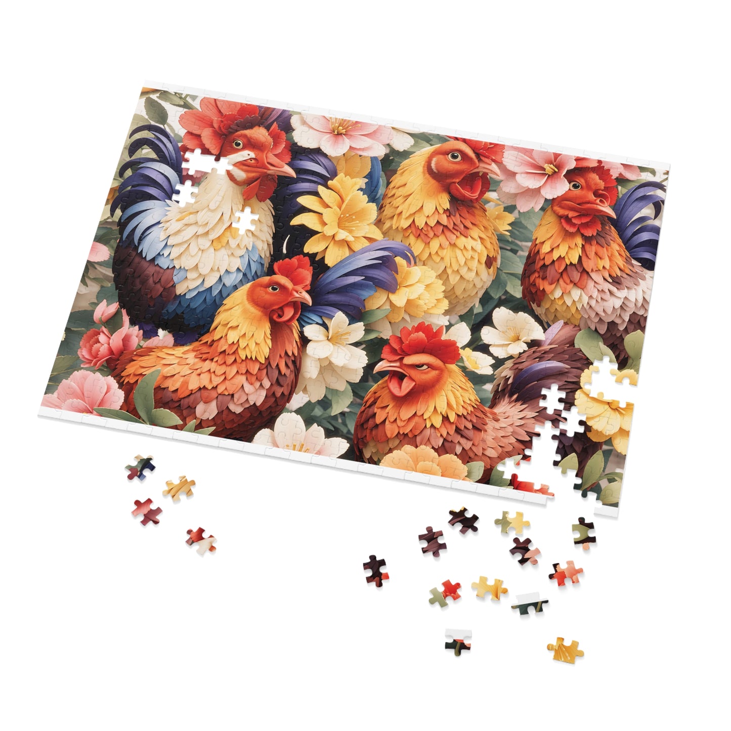 Jigsaw Puzzle, Chickens/Rooster, Personalised/Non-Personalised (30, 110, 252, 500,1000-Piece)