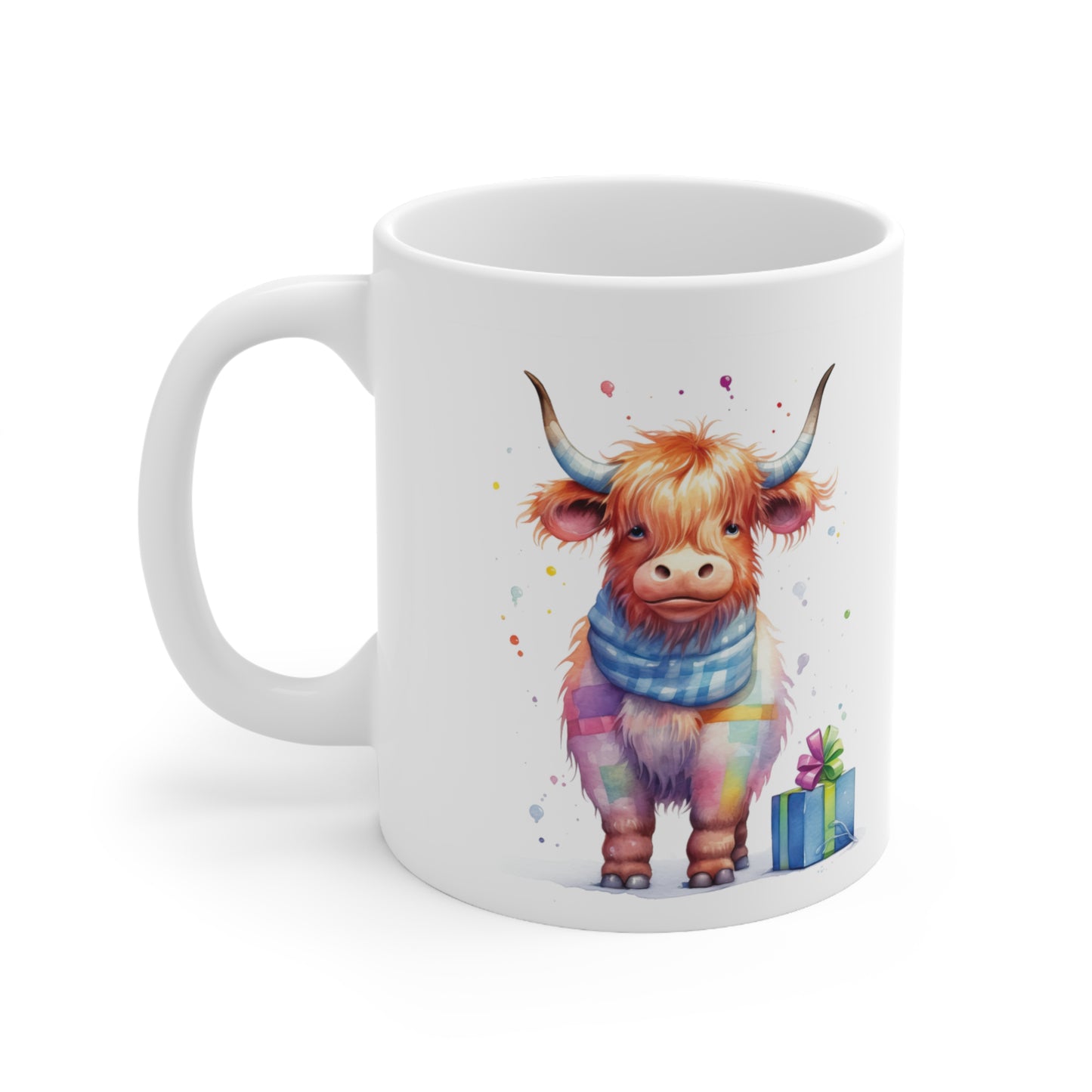 Personalised/Non Personalised Highland Cow, Ceramic Mug 11oz, Highland Cow Mug