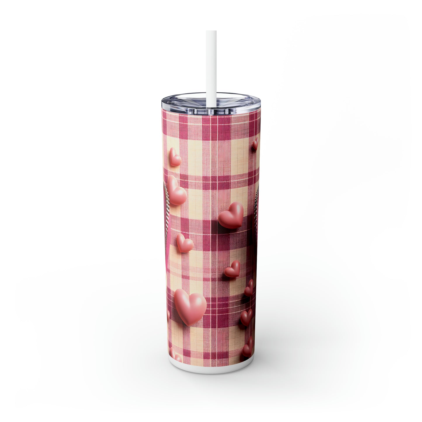 Skinny Tumbler with Straw, 20oz, Dog, Valentines Day, awd-1139