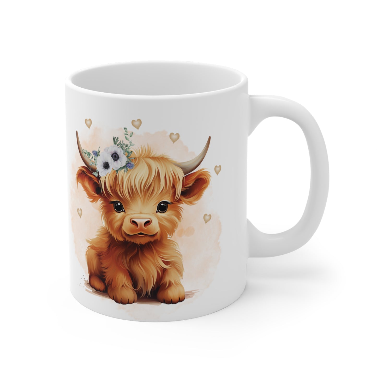 Personalised/Non Personalised Highland Cow, Ceramic Mug 11oz, Highland Cow Mug