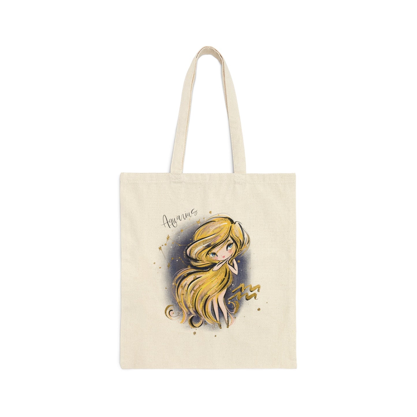 Canvas Tote Bag, Zodiac, Aquarius